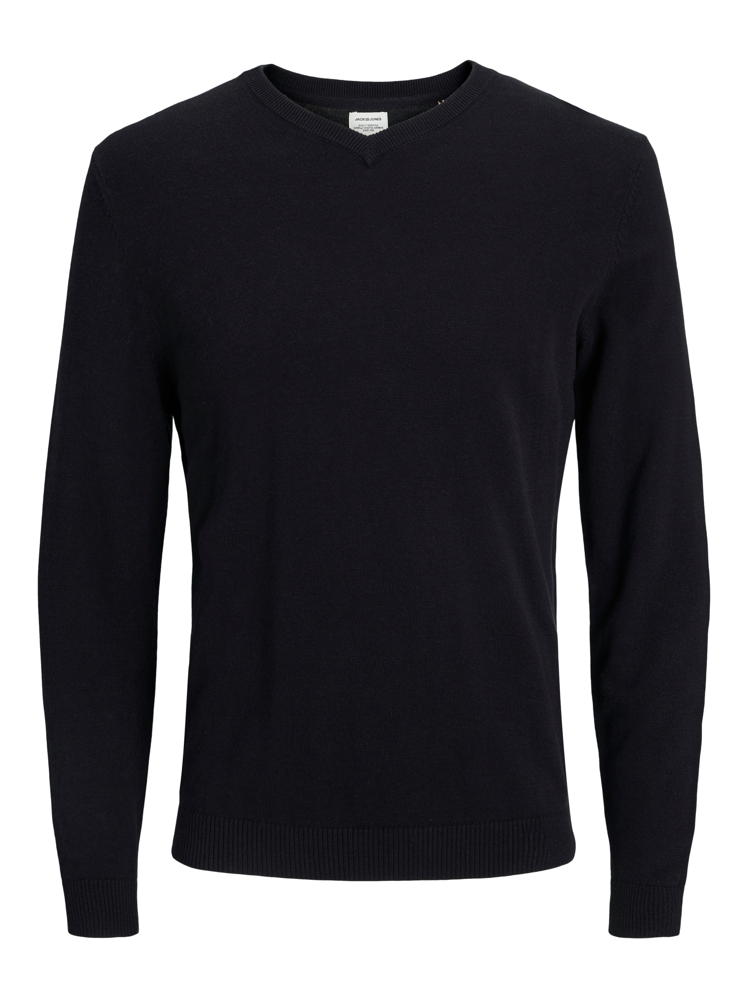 Jack & Jones V-Ausschnitt-Pullover »JJEBASIC mit V-Ausschnitt, ideal für Herbst und Alltag« unifarben, modisch, slim fit, Baumwolle, V-Ausschnitt