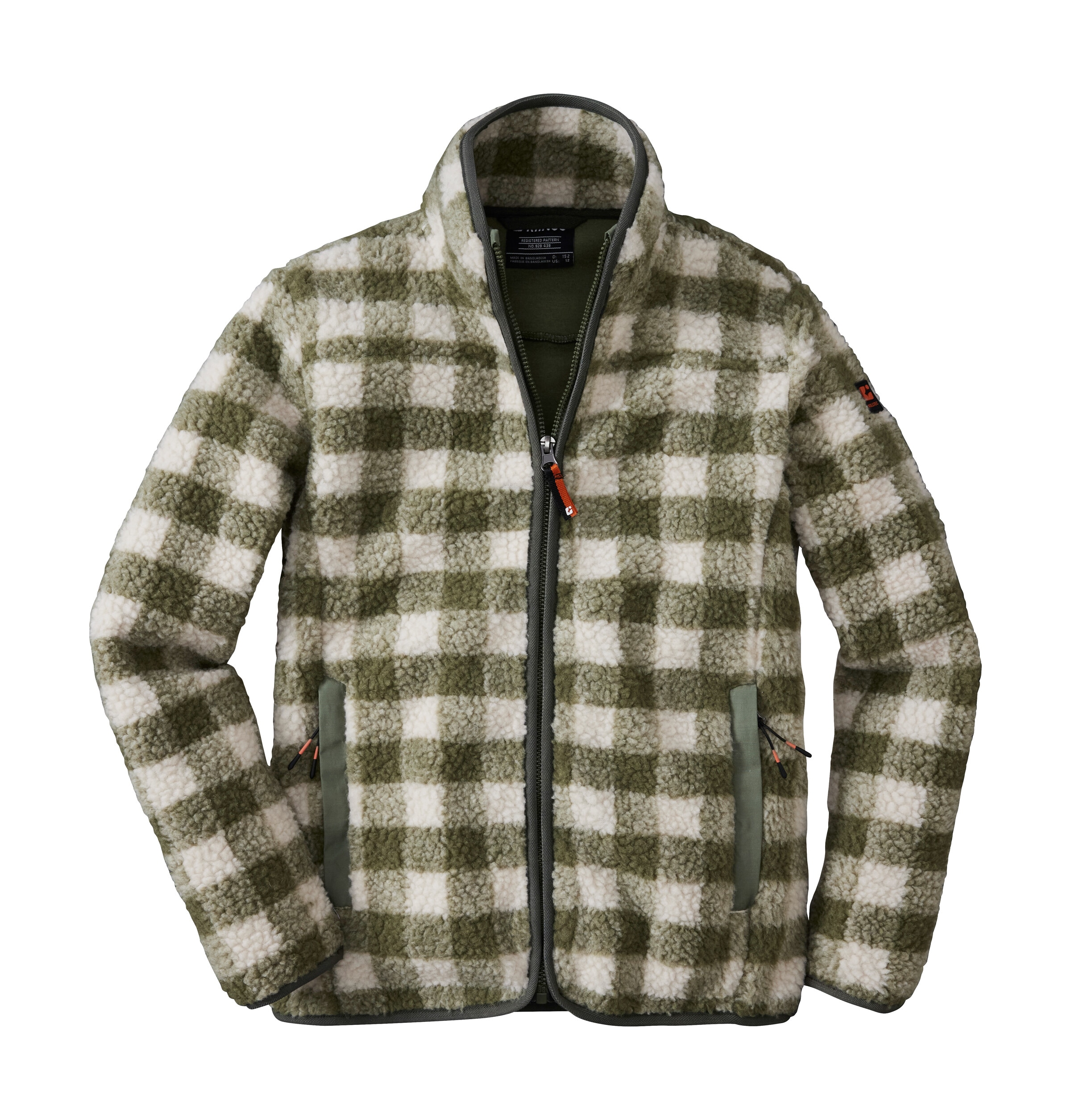 Killtec Fleecejacke »KOW 244 BYS FLC JCKT« Kinder Sherpa Fleecejacke mit Karomuster, Kinnschutz und Taschen