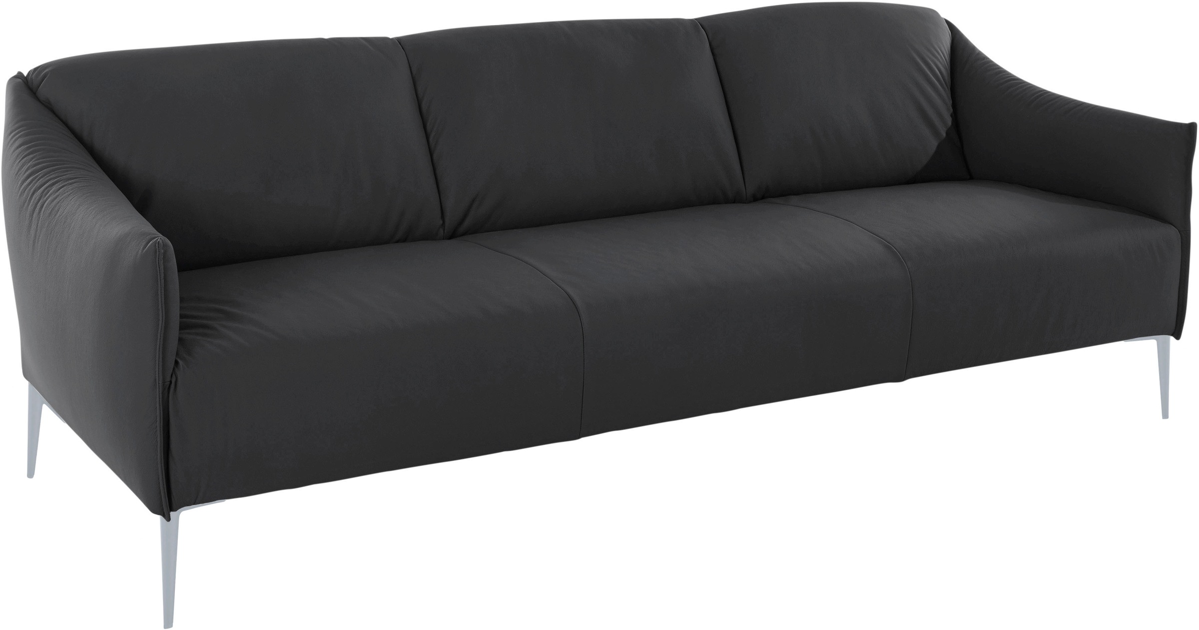 W.SCHILLIG 3-Sitzer »sally Design-Sofa, Loungesofa, bequem, schmale Armlehnen, Breite 224cm« mit Metallfüßen in Silber matt, Breite 224 cm