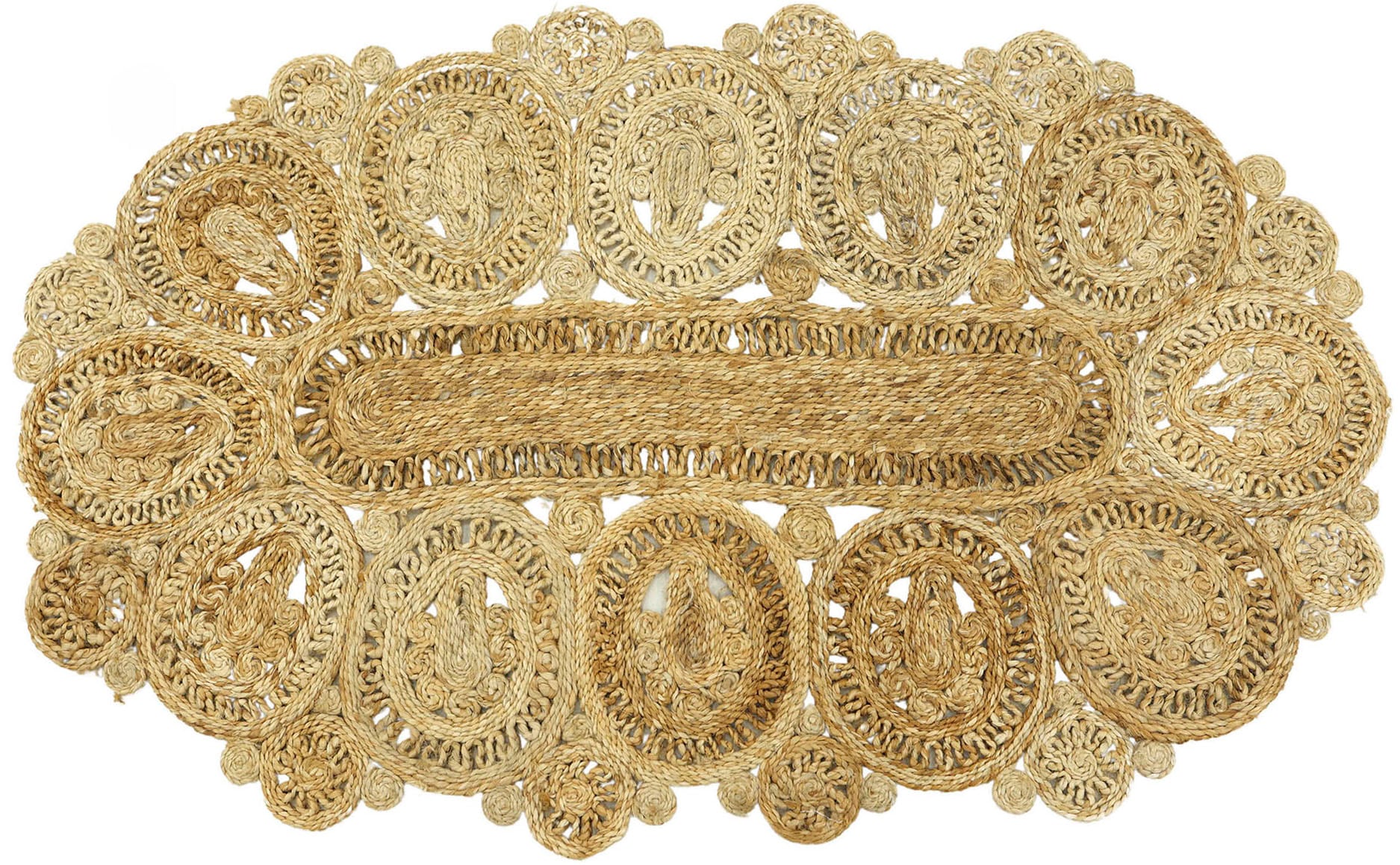 carpetfine Sisalteppich »Juteteppich Liam«, rechteckig, 13 mm Höhe, natürliches Pflanzenmaterial von Hand gewebt, Boho Style