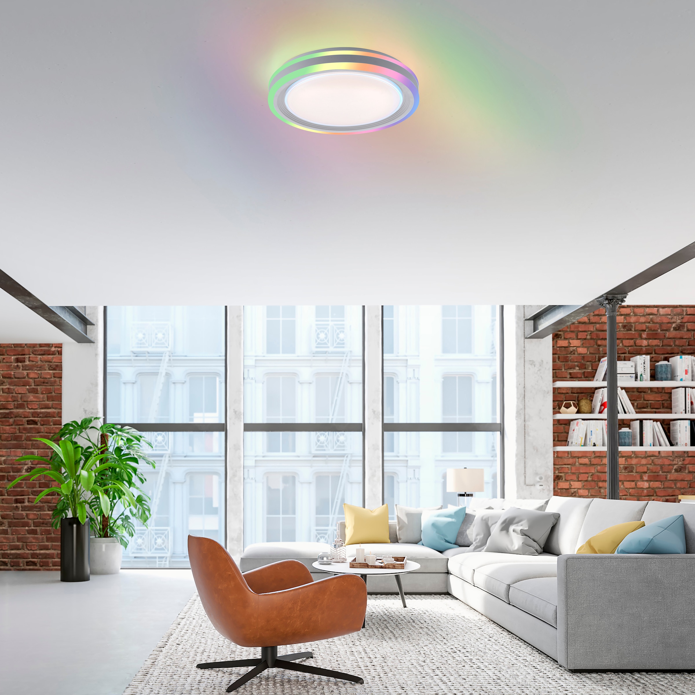 JUST LIGHT Deckenleuchte »SPHERIC«, 2 flammig-flammig, LED, CCT - über Fernbedienung, RGB-Rainbow, dimmbar über Fernbedienung
