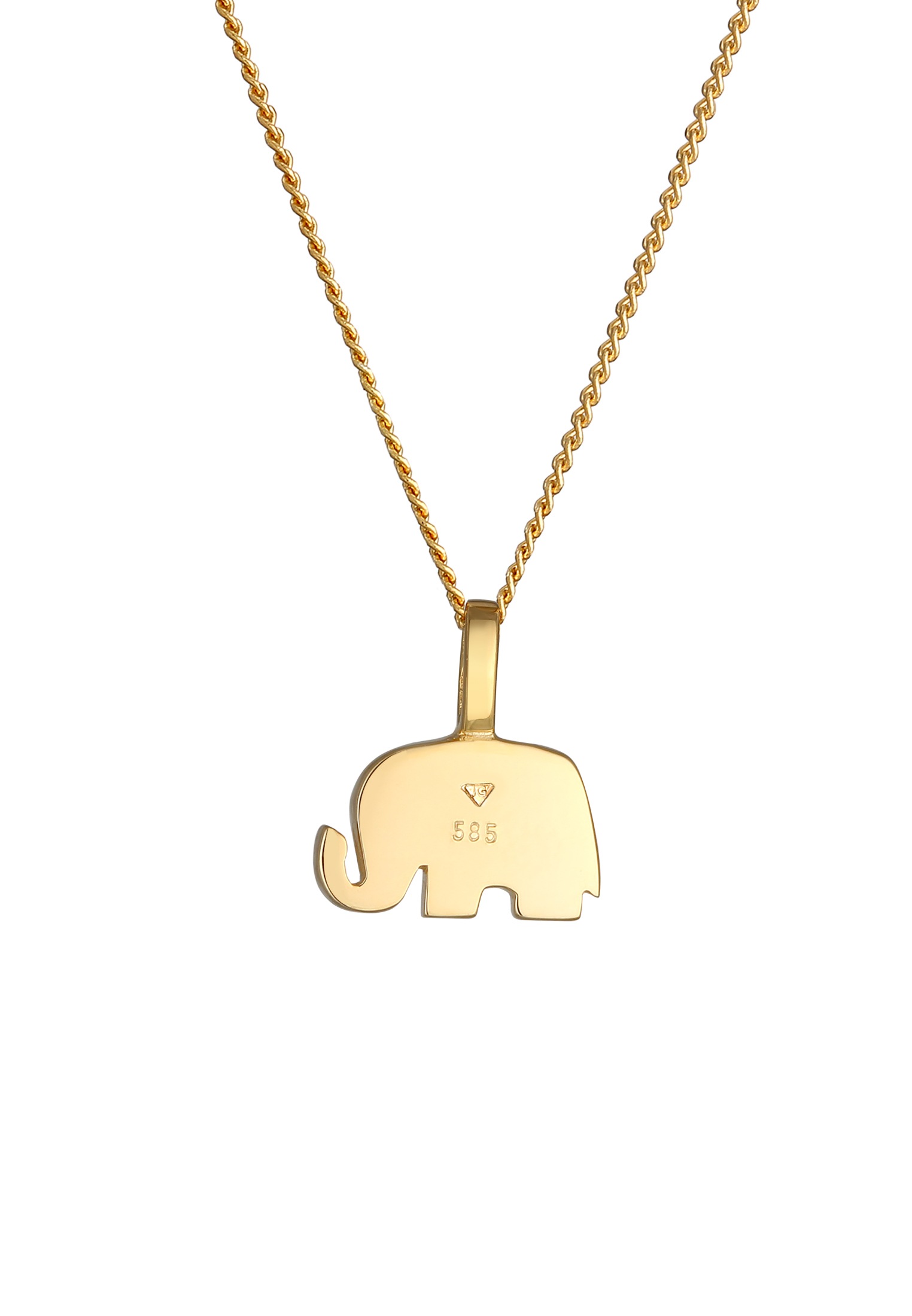 Elli Premium Kette mit Anhänger »Halskette 585 Gelbgold Elefant«