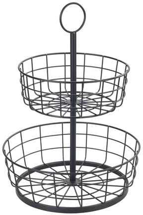 Etagere, (1 tlg.), pulverbeschichtetes Eisen, 2-stöckig