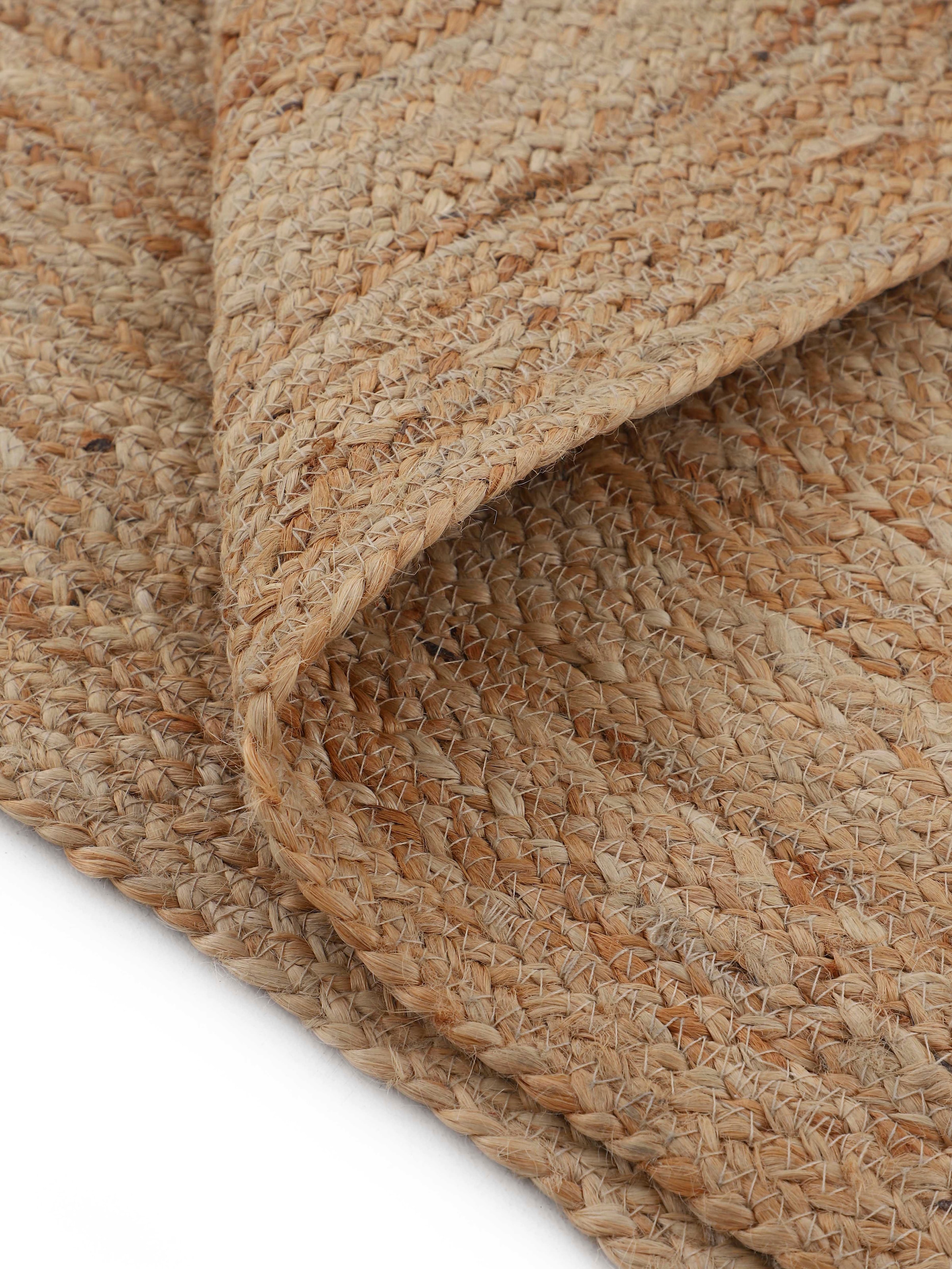 carpetfine Teppich »Nele Juteteppich Naturfaser«, rund, 6 mm Höhe, geflochtener Wendeteppich aus 100%Jute, in rund und oval, viele Größen