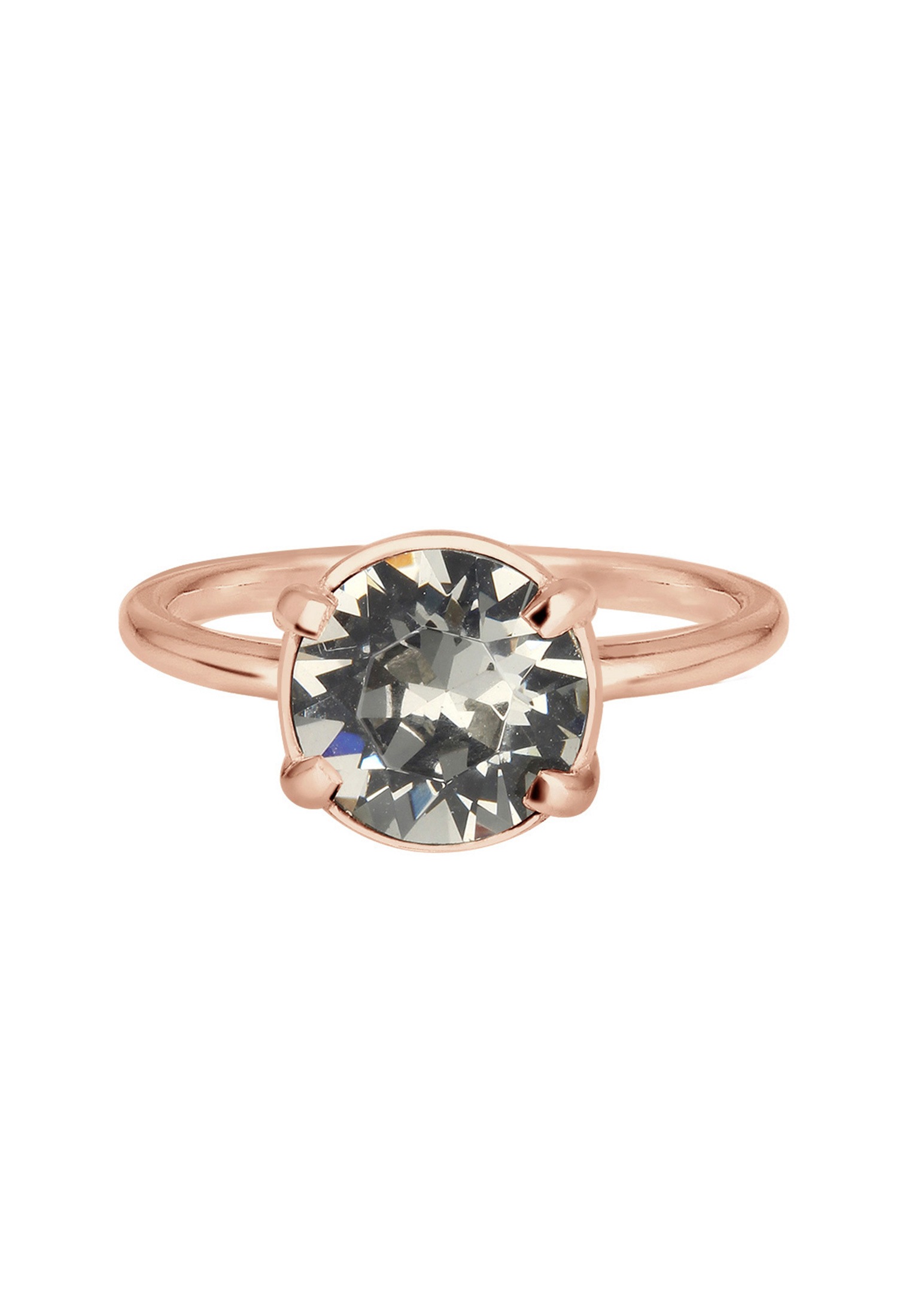 Elli Silberring »Ring Solitär Kristalle 925 Silber vergoldet«