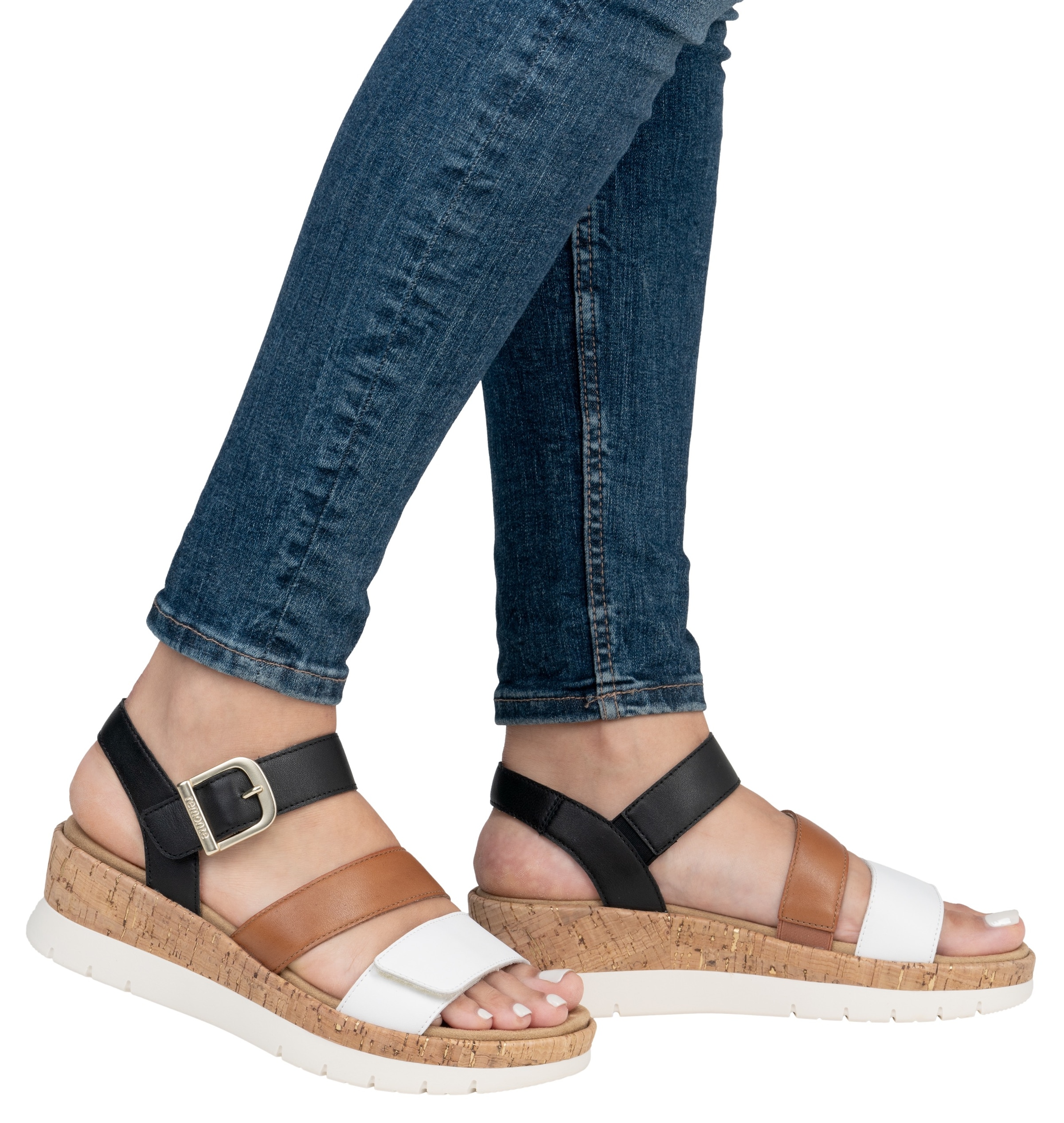 Remonte Keilsandalette, Riemchensandale, Sommerschuh, Bequemschuh mit Zierschnalle
