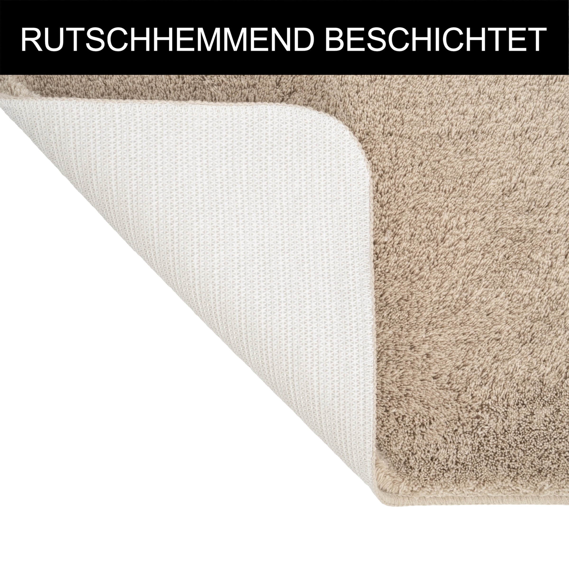Bruno Banani Badematte »Lana, Standard & Premium Qualität, 25 mm oder 30 mm Höhe« rutschhemmend beschichtet fußbodenheizungsgeeignet | schnell trocknend | strapazierfähig Badteppich, Badematten, unifarben, auch als 3 teiliges Set & rund