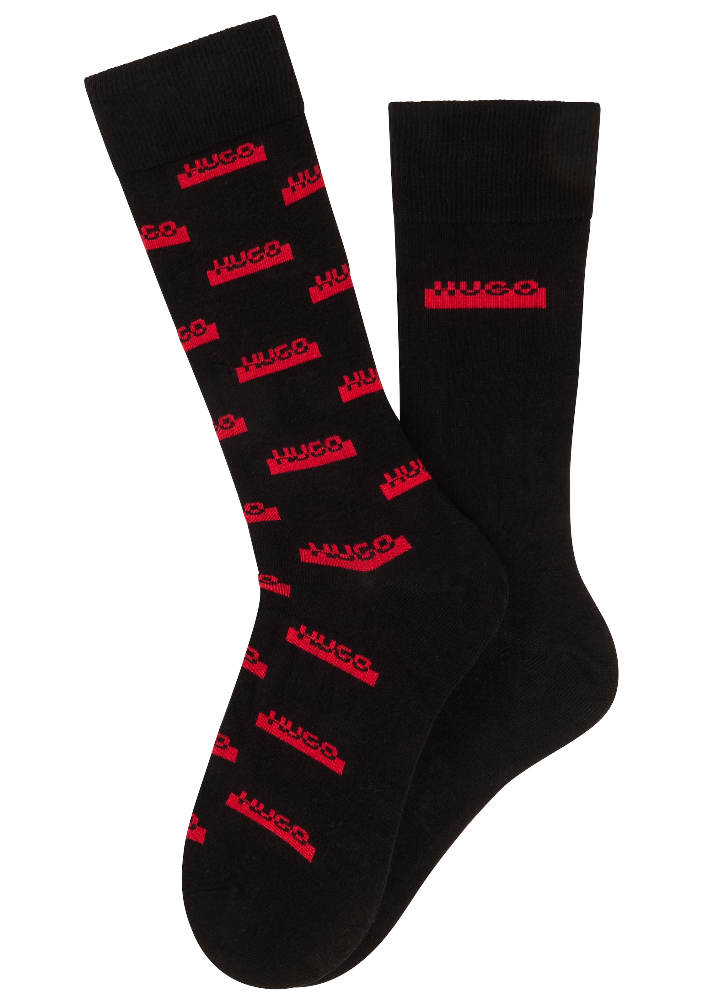 HUGO Underwear Socken 2 Paar tlg. mit elastischem Bund, Baumwollmischung, Logo-Design