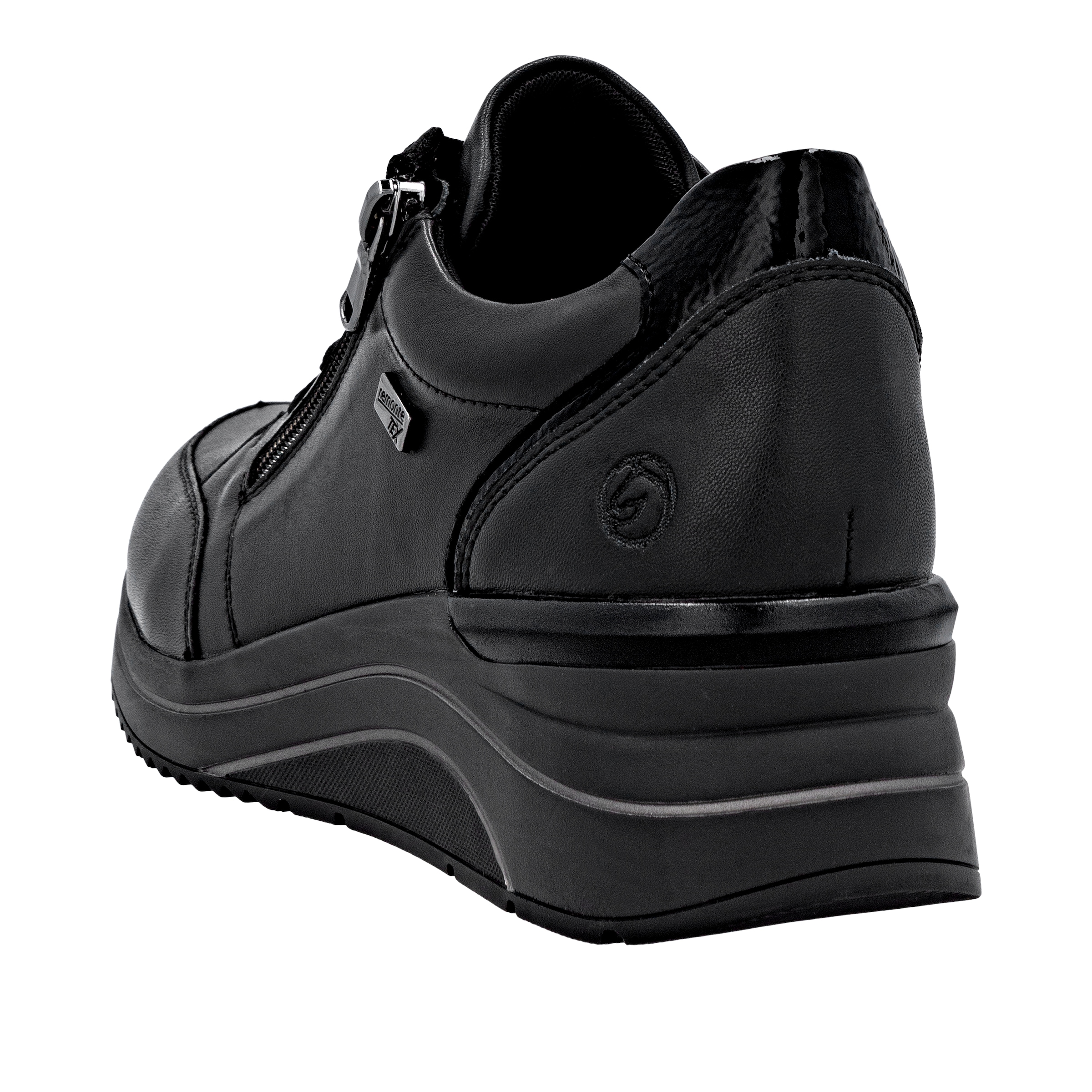 Remonte Keilsneaker, Freizeitschuh, Halbschuh, Schnürschuh mit goldfarbenem Logoanhänger