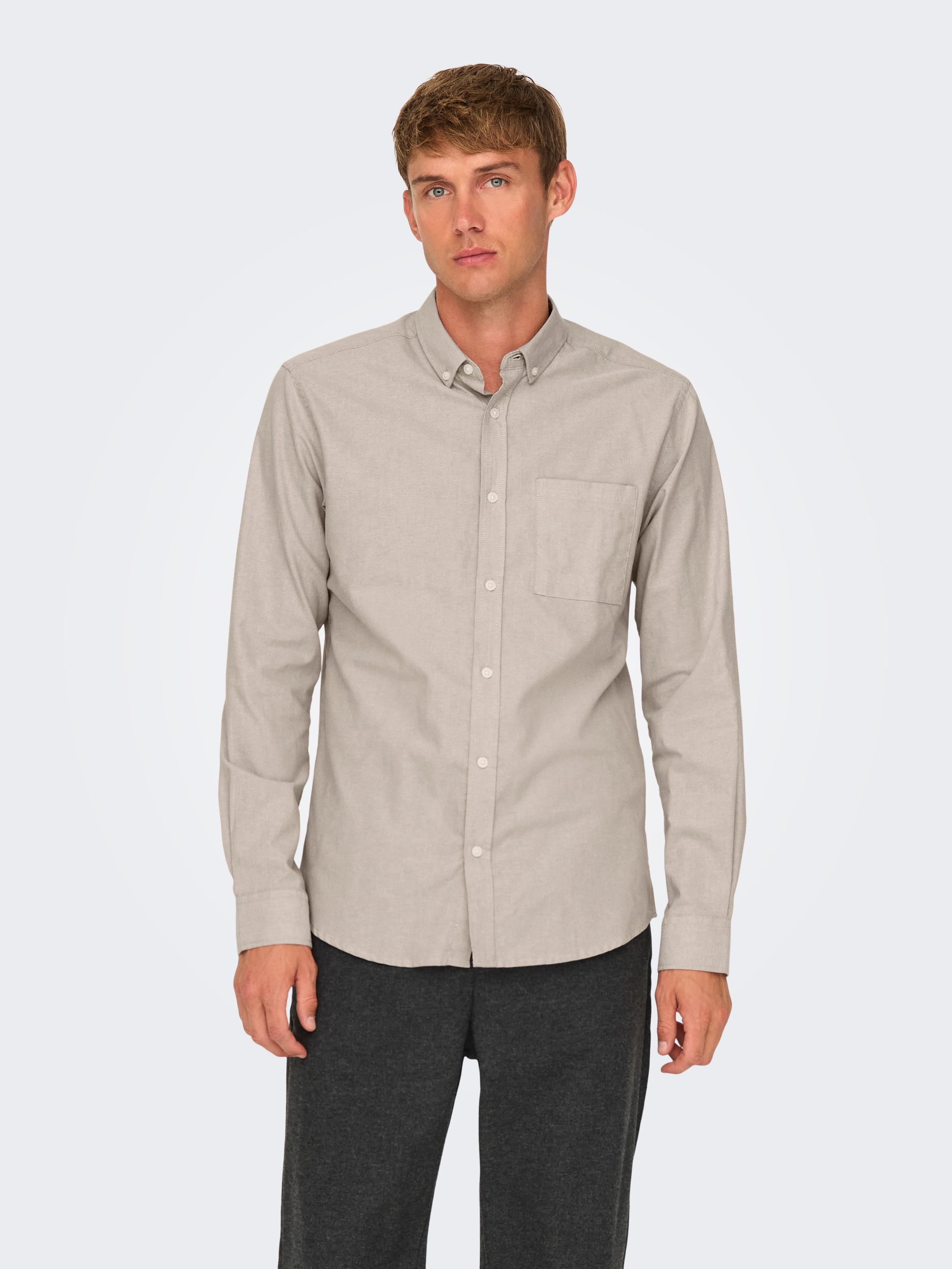 ONLY & SONS Langarmhemd »ONSALVARO SLIM LS OXFORD SHIRT NOOS«