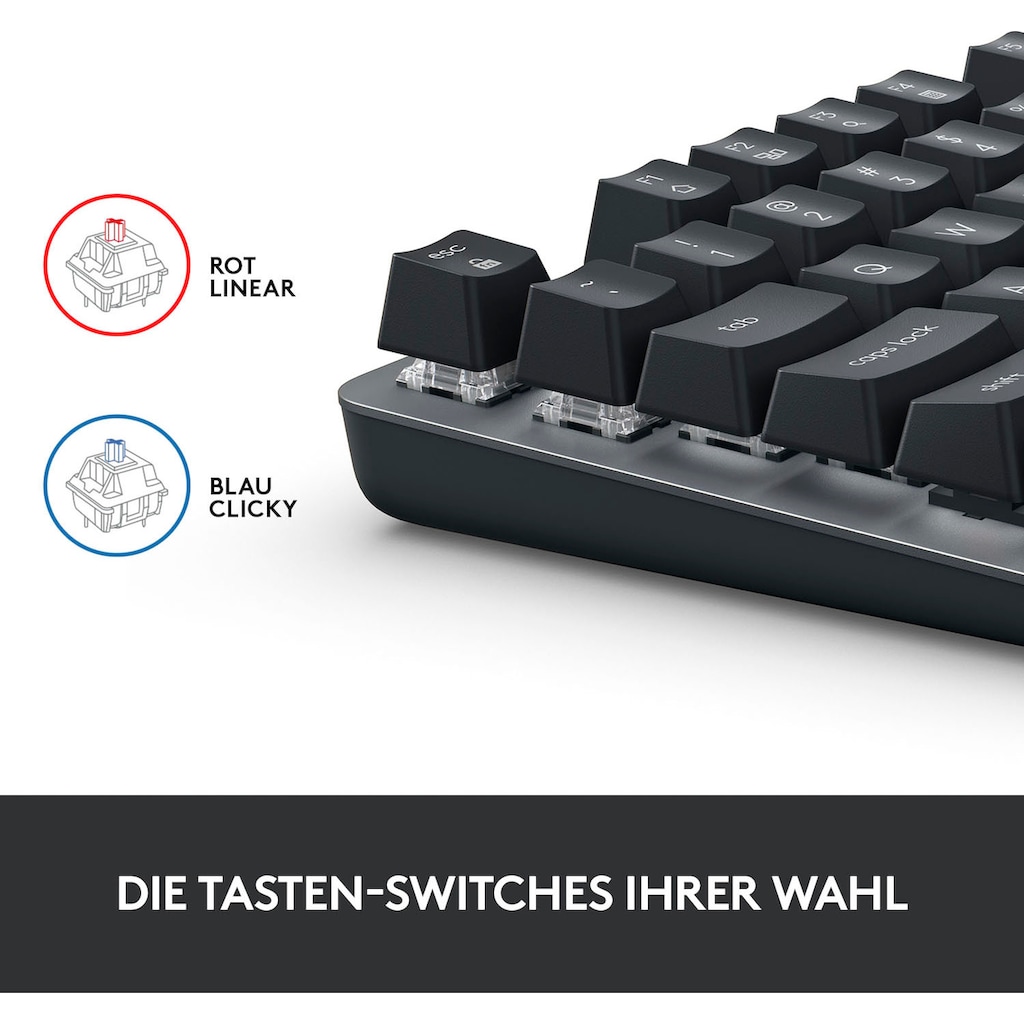 Logitech Tastatur »K835 TKL MECHANICAL - Switch Blue«, (USB-Anschluss-Fn-Tasten)