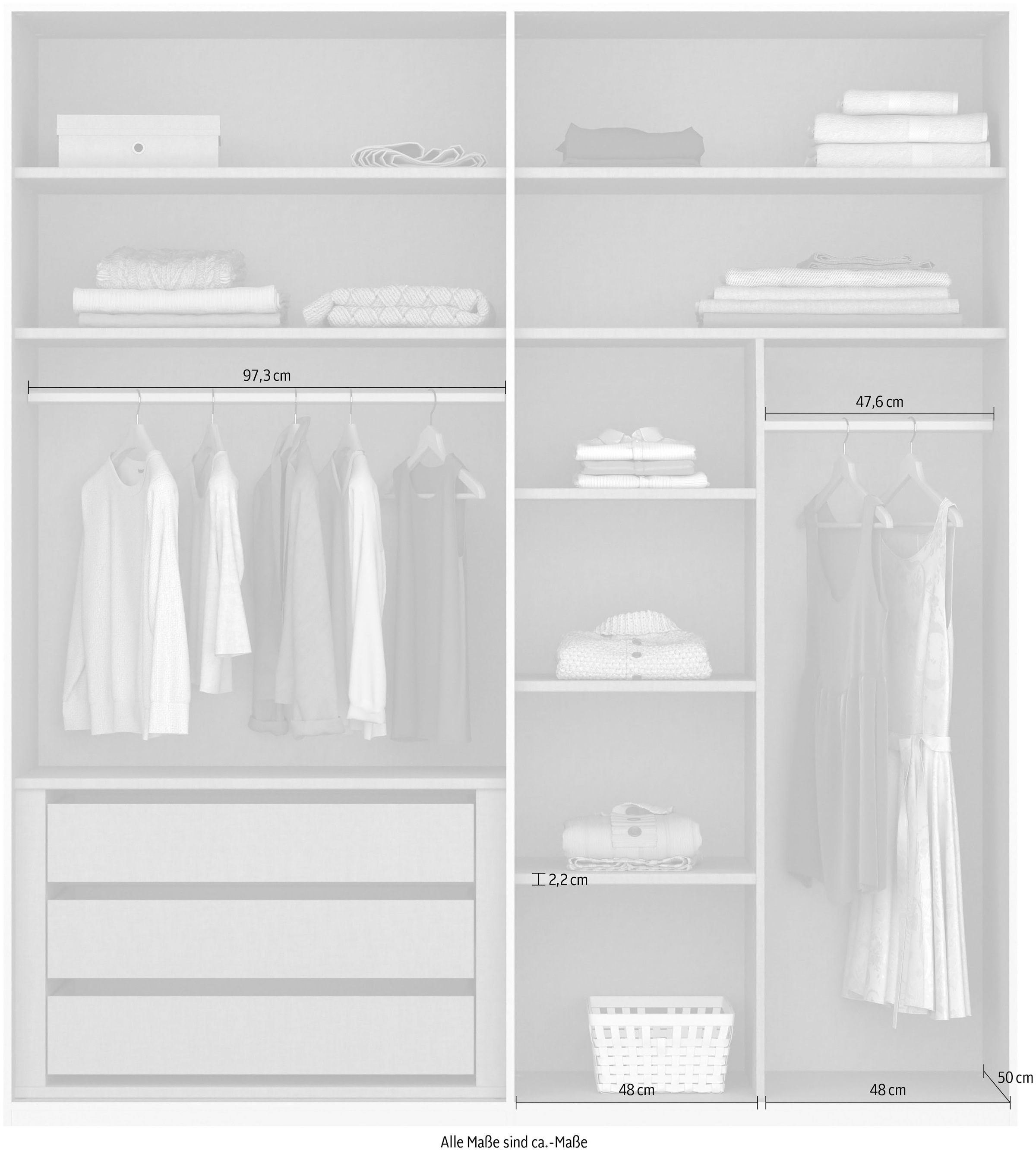 rauch Drehtürenschrank »Kleiderschrank Schrank Garderobe Wäscheschrank MONTCLAR« in den Breiten 204/254/304 cm, inkl. SOFT-CLOSE-FUNKTION,  Passepartout optional mit Beleuchtung, inkl. Zubehör MADE IN GERMANY