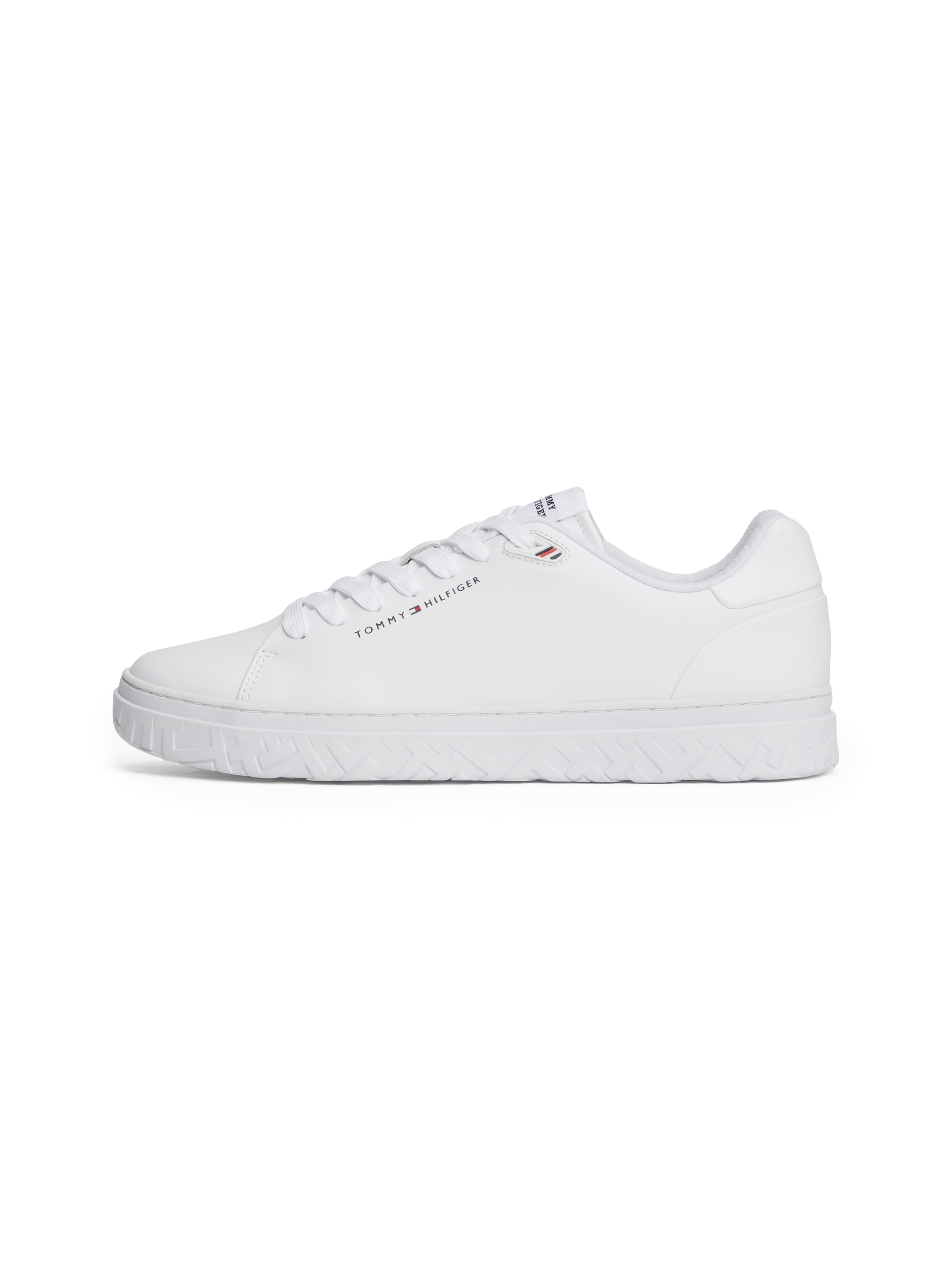 Tommy Hilfiger Sneaker »COURT THICK CUPSOLE LEATHER«, Plateau, Freizeitschuh, Halbschuh, Schnürschuh mit Logoschriftzug