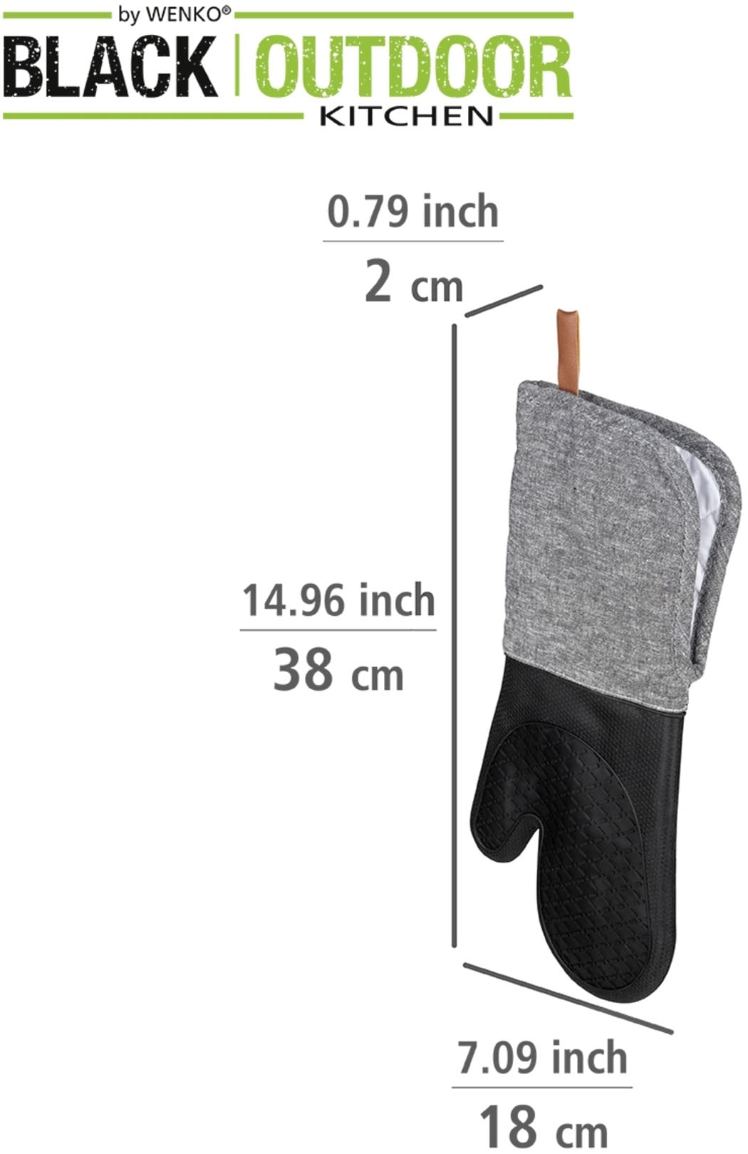 WENKO Topfhandschuhe »Modell Ada«, (Set, 2 tlg.), Ofen- und Grillhandschuhe, extra langer Schaft, Baumwollinnenseite