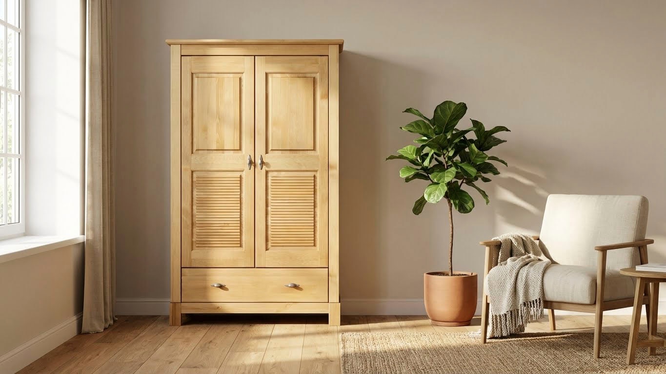 OTTO home Wäscheschrank »Rauna« B/H/T ca. 96/155/38 cm,  aus massiver Kiefer, FSC®, 2-türig, 96cm breit