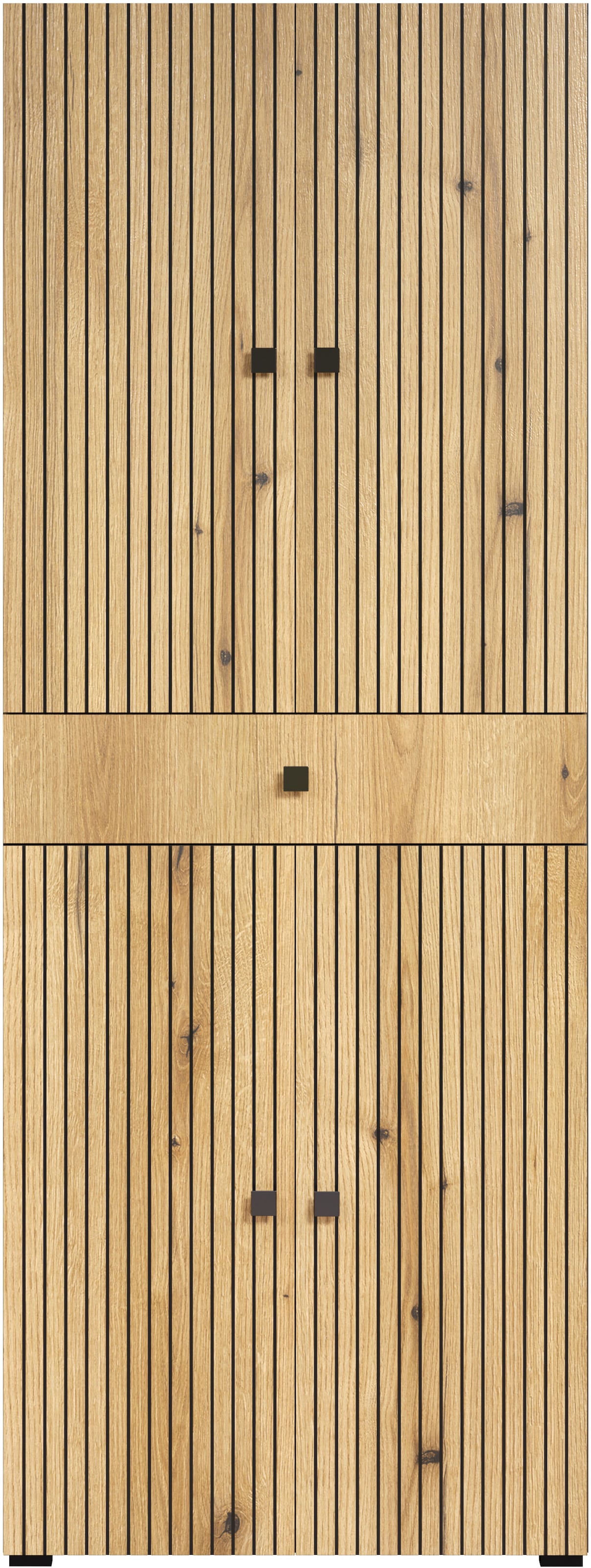 welltime Hochschrank »Amrum«, Breite 40cm, geräumiger Hochschrank Eiche Rillenoptik Badschrank
