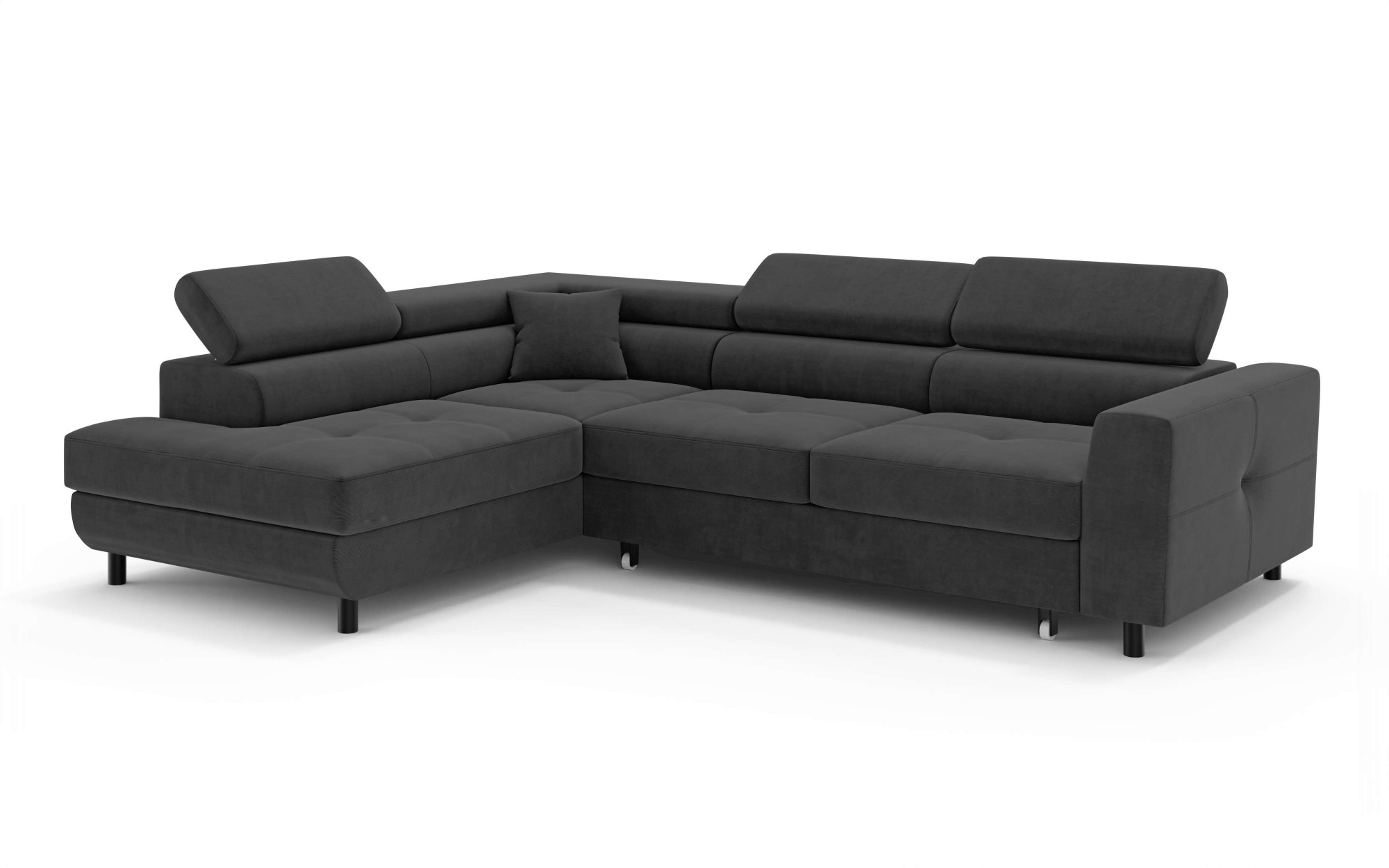 OTTO home Ecksofa »AADEN Schlafsofa mit verstellbaren Kopfstützen, B/T/H: 254/199/90 cm«, mit Bettfunktion und Bettkasten, Ottomane rechts/links bestellbar