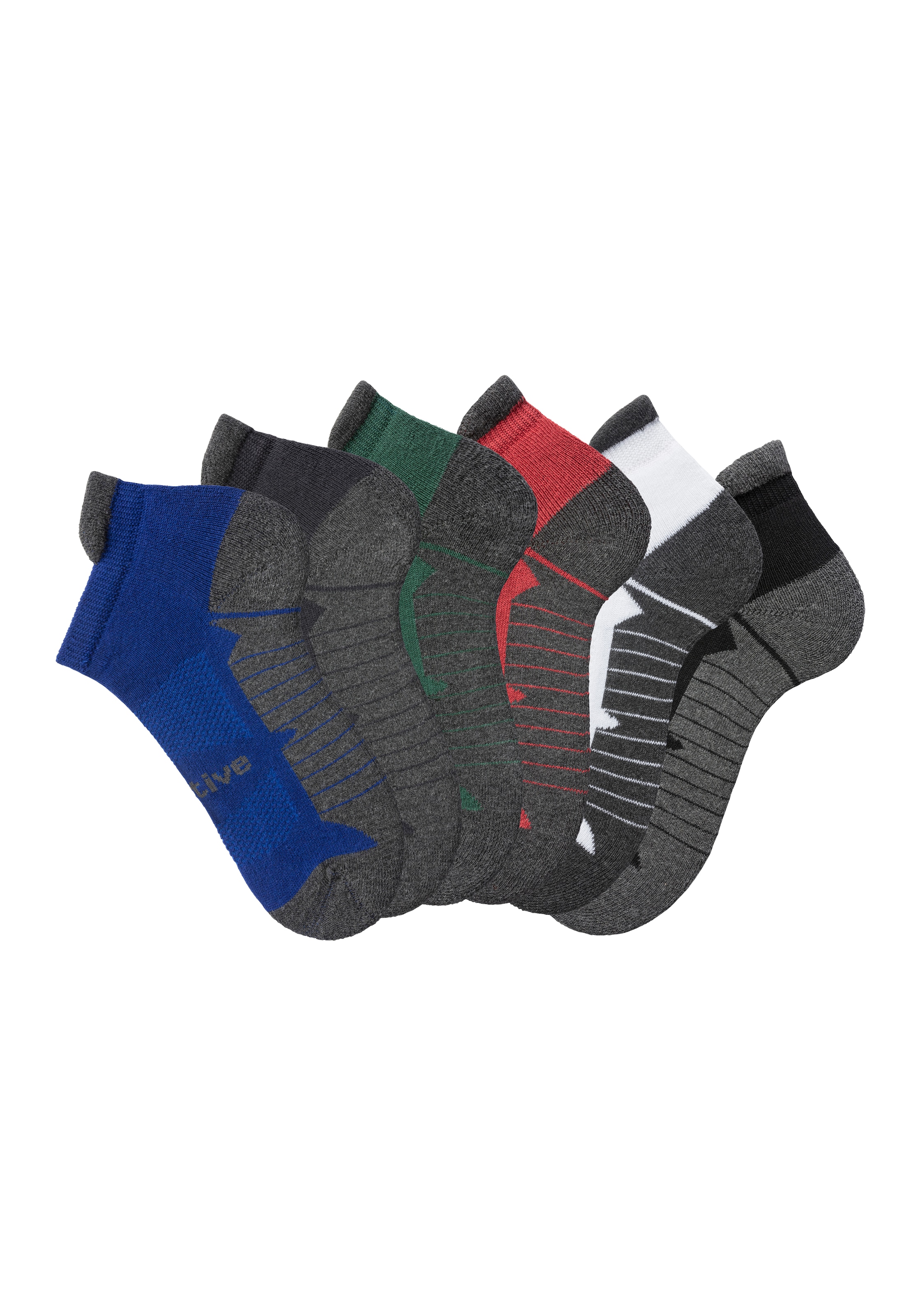 LASCANA ACTIVE Sneakersocken, (Packung, 6 Paar), mit weicher Frotteesohle