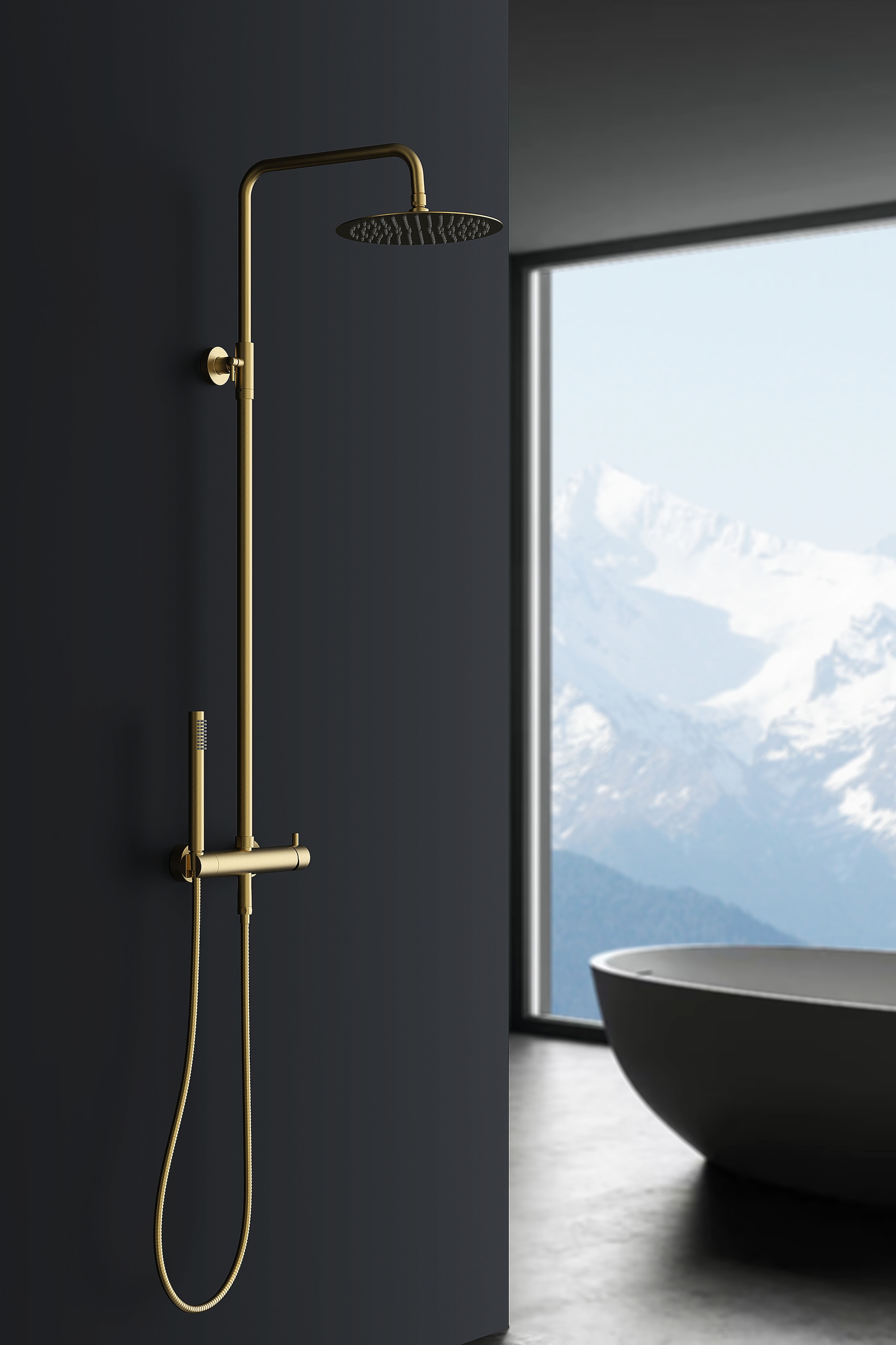Marwell Stangenbrause-Set »Classico«, Edelstahl Regendusche, 88-118x20cm, mit höhenverstellbarer Duschstange