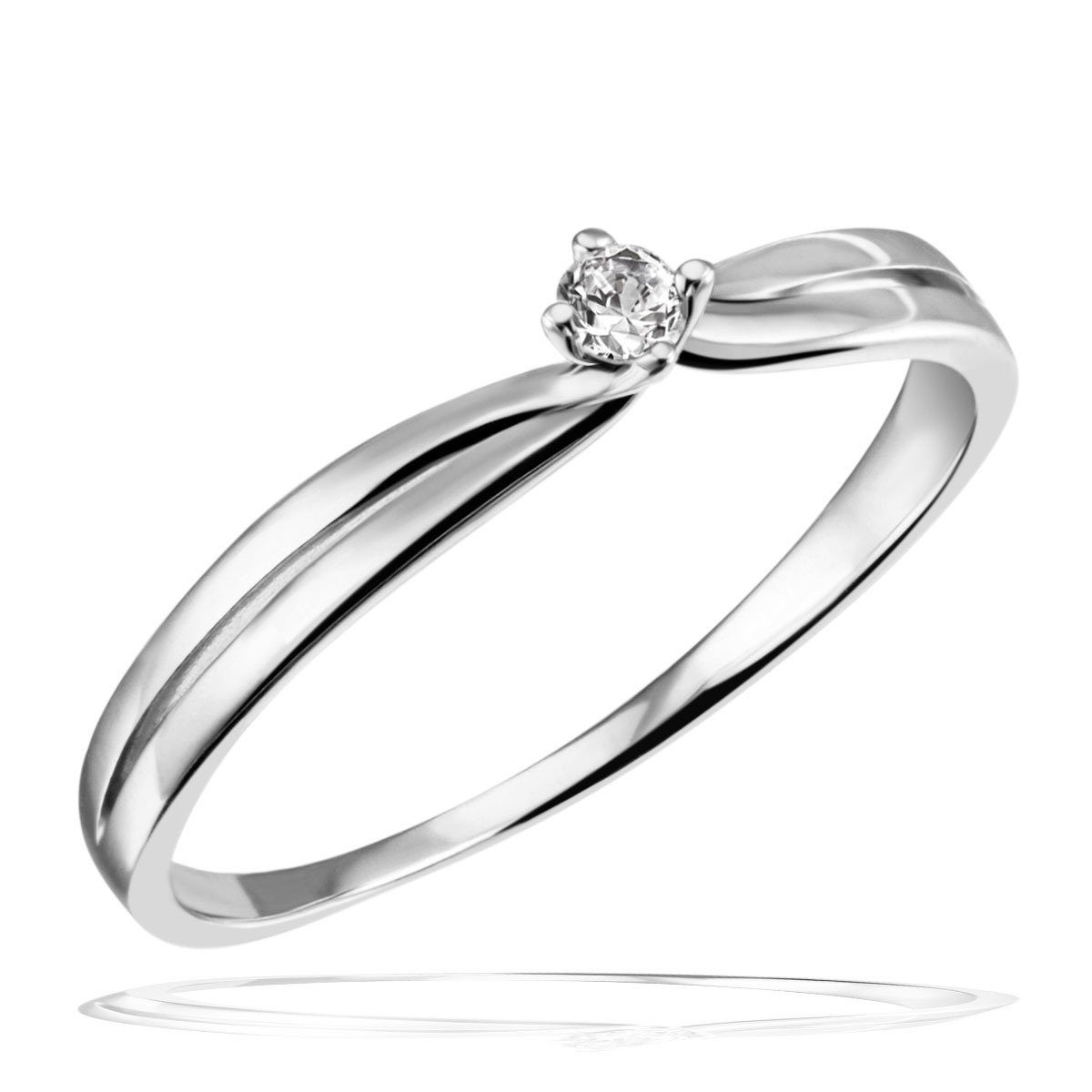goldmaid Damening Solitär 375/- Weißgold 1 Brillant 0,05 ct.