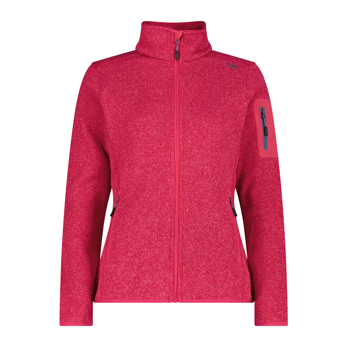 CMP Strickfleecejacke »KNITTED MELANGE FLEECE WOMAN JACKET« Wärmeisolierend & Schnell trocknend & Atmungsaktiv, Übergangsjacke
