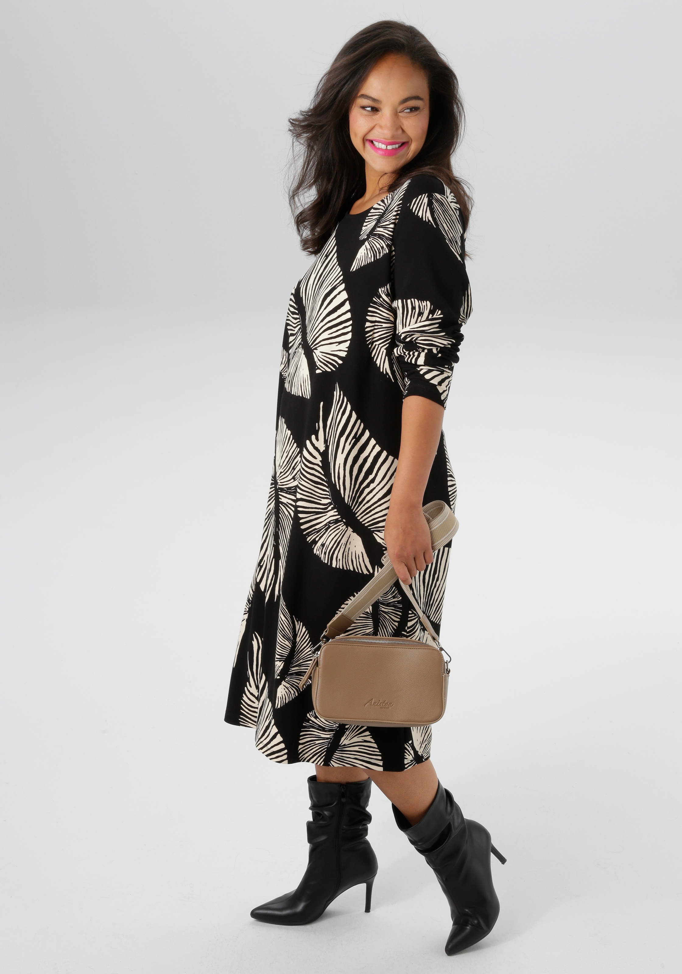 Aniston PLUS Jerseykleid, aus weicher Milano Rib-Qualität - NEUE KOLLEKTION