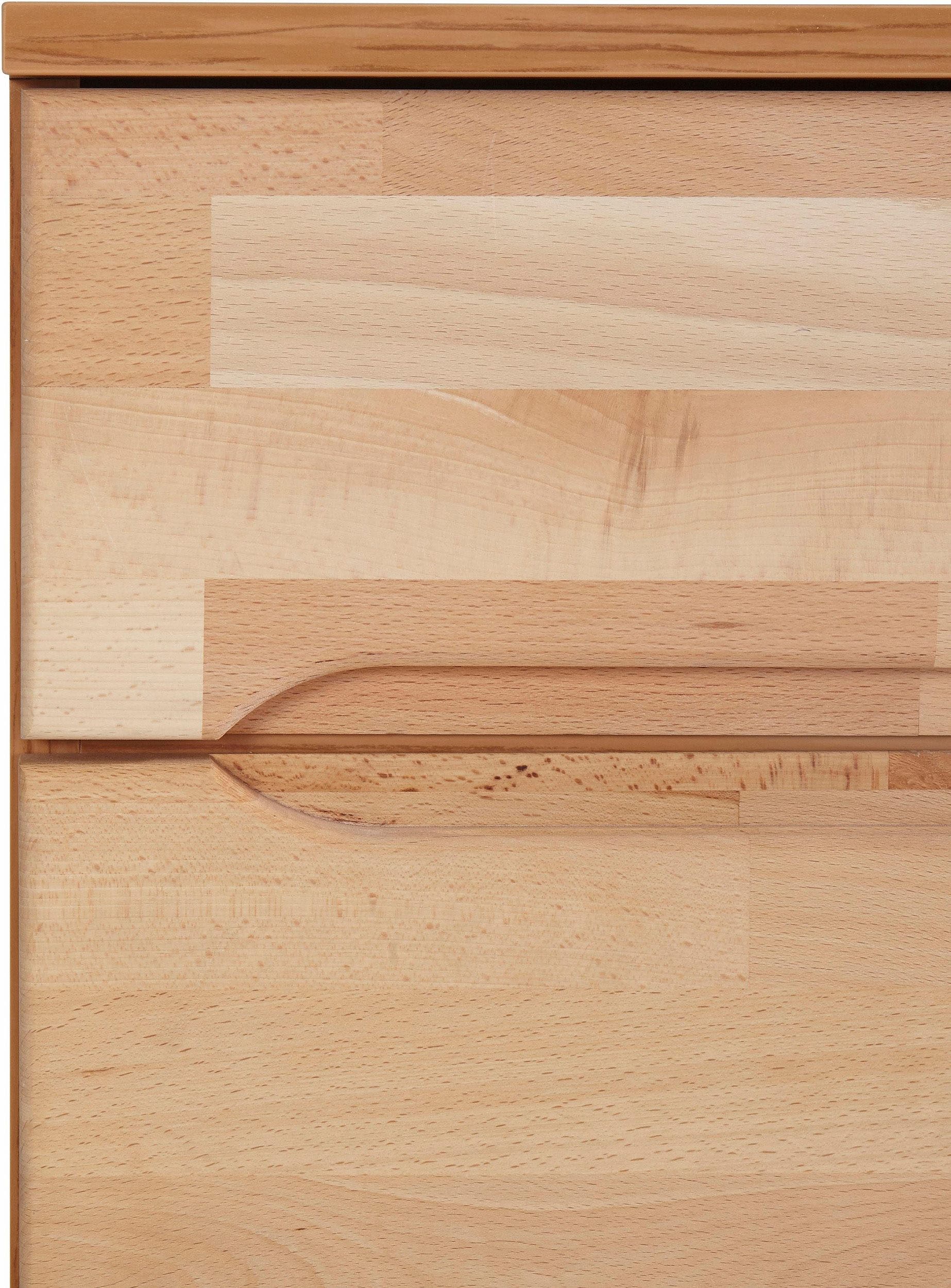 OTTO home Vitrine »VETRO; massivholz fronten, Griffmulden, Wohnzimmer, Modern, Vitrine« B/T/H:50/40/144cm, Variable einlegeboden, Türanschlag L/R, 4Fächer