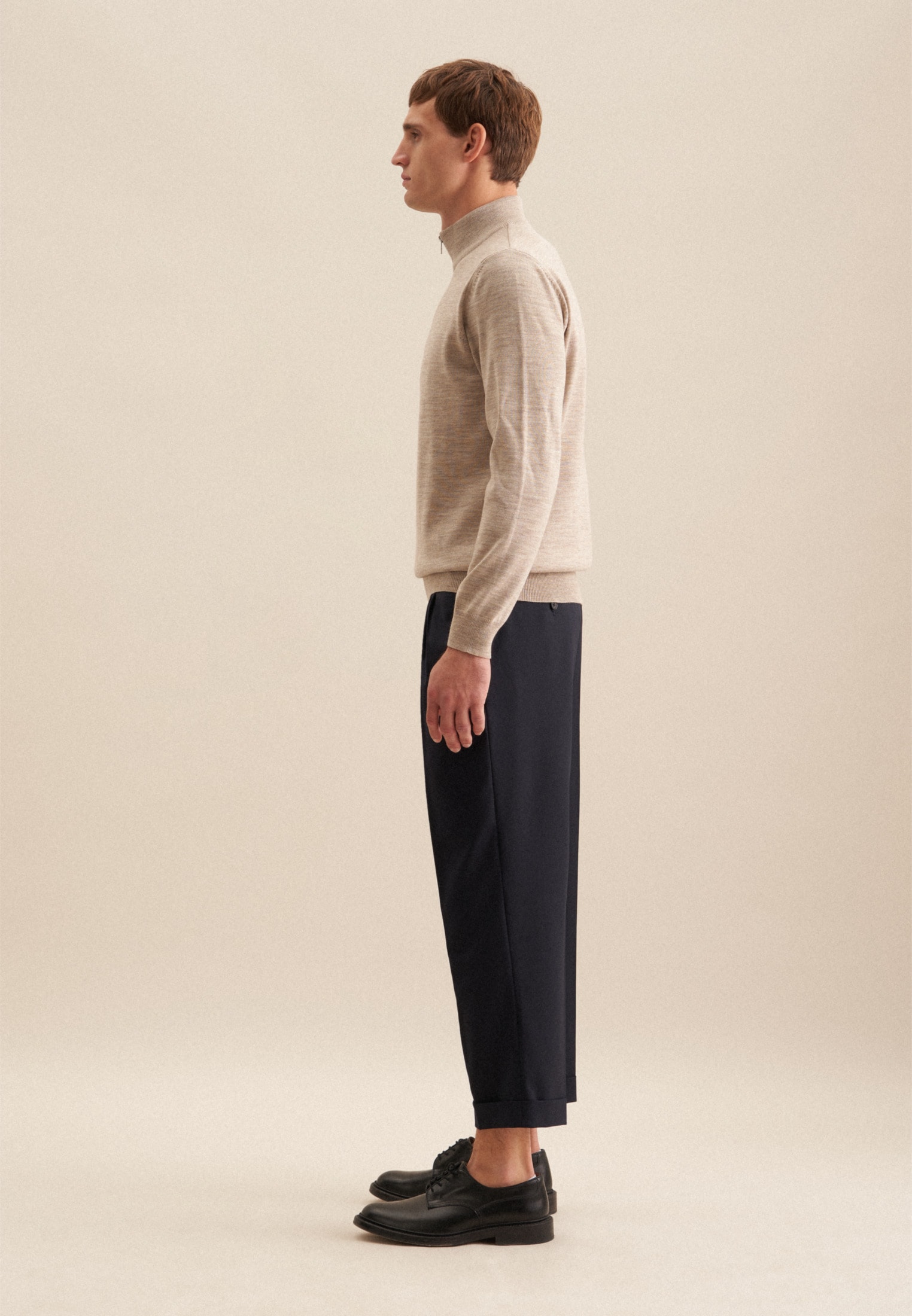seidensticker Strickpullover »Schwarze Rose«, Quarter Zip Uni