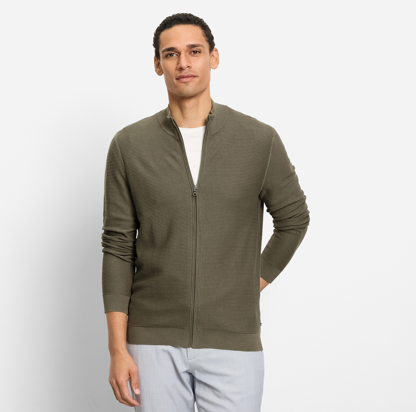 OLYMP Strickjacke »Strick Casual« mit feiner Struktur