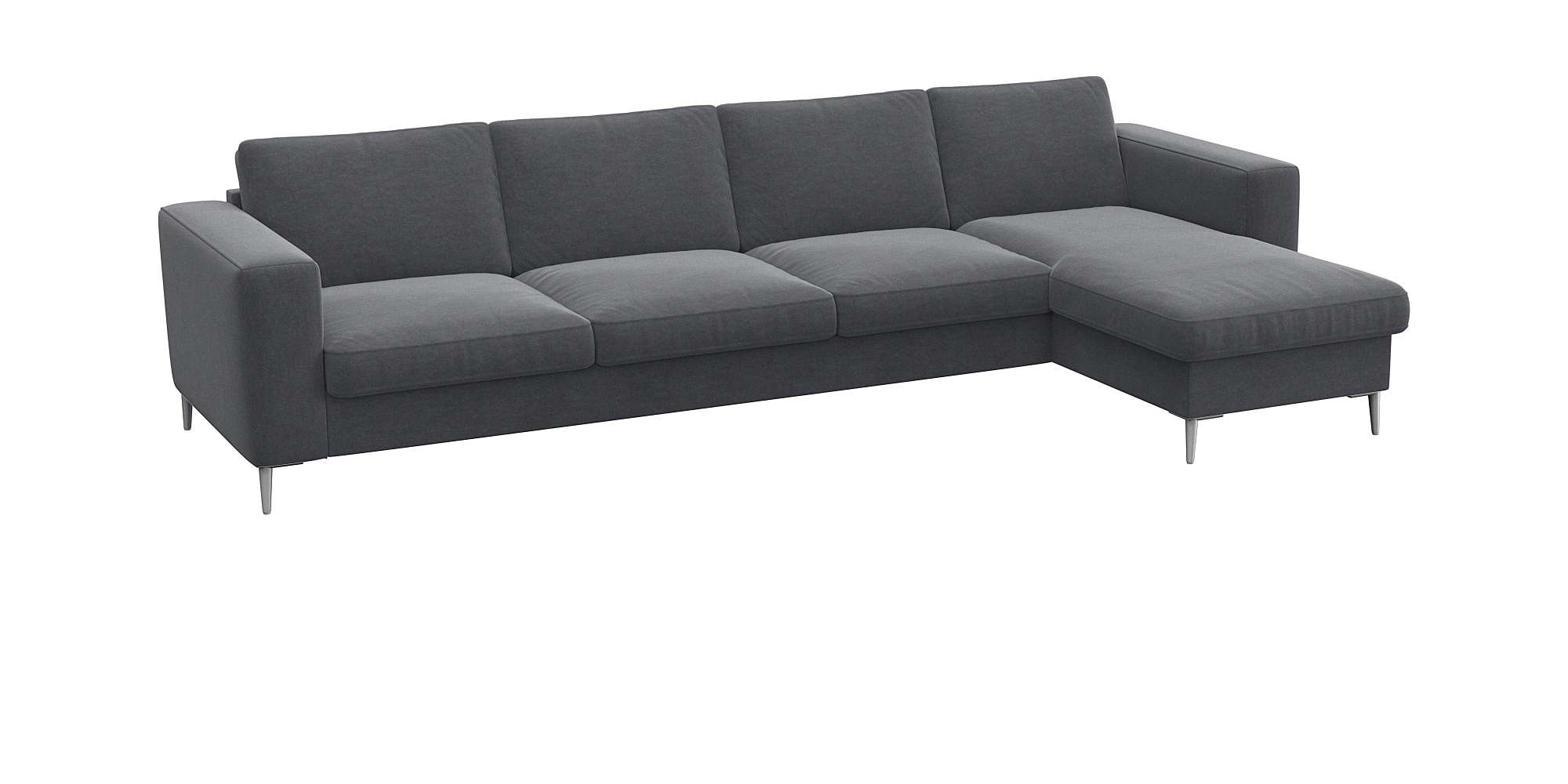 FLEXLUX Ecksofa »Fiore, super Sitzkomfort durch Kaltschaum im Sitz, L-Form« breite Armlehnen, Füße Alu