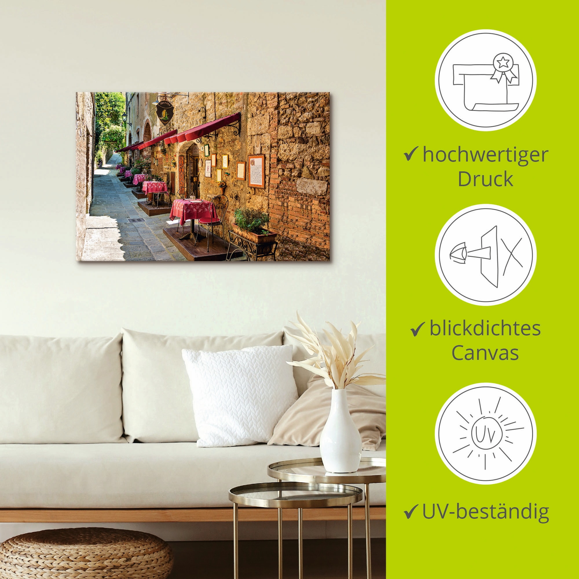 Artland Wandbild »Toskana II«, Europa, (1 St.), als Alubild, Outdoorbild, Leinwandbild, Poster, Wandaufkleber