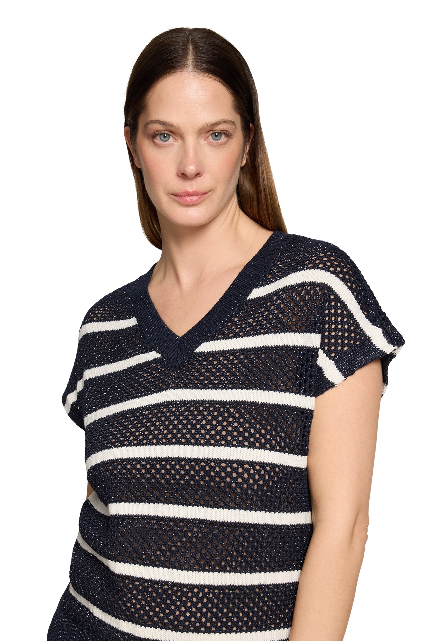 Betty Barclay Rundhalspullover »Lochstrick-Pullover mit Streifen«