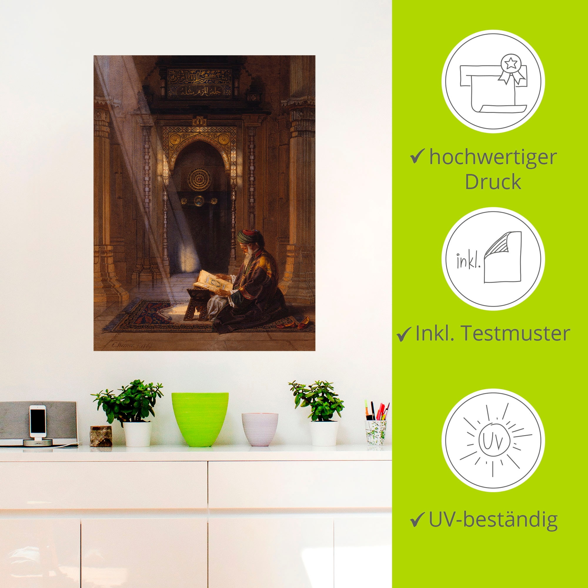 Artland Wandbild »In der Moschee.«, Religion, (1 St.), als Leinwandbild, Poster, Wandaufkleber in verschied. Größen