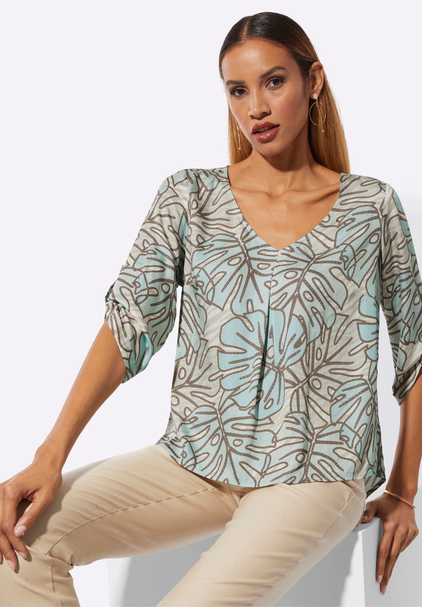 creation L Klassische Bluse »Modal-Bluse Druckbluse in Koffer-Qualität«