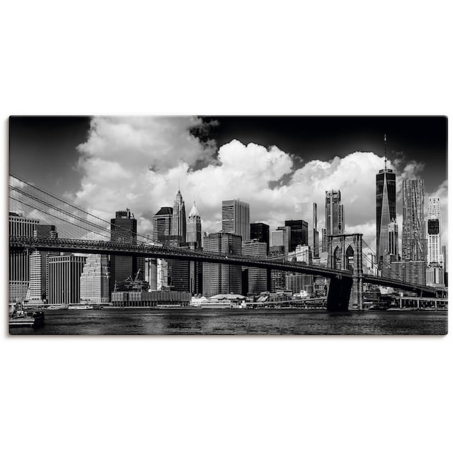 Artland Wandbild »Manhattan Skyline, Brooklyn Bridge«, New York, (1 St.),  als Alubild, Leinwandbild, Wandaufkleber oder Poster in versch. Größen im  OTTO Online Shop