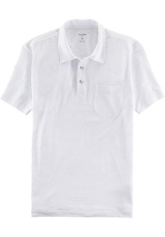 Poloshirt »im Hemden-Look mit Leinen«