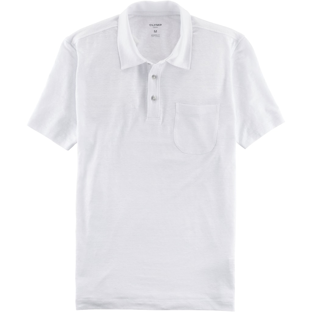 OLYMP Poloshirt »im Hemden-Look mit Leinen«