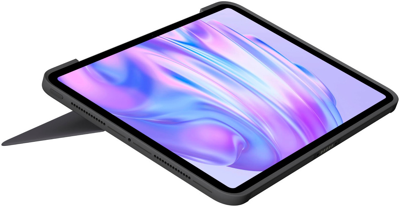 Logitech Tastatur »Combo Touch«, (Angenehmes Tippen-verstellbare Füße-ausklappbare Füße-Touchpad-Schutzhülle-iOS Sondertasten-Multimedia-Tasten-Lautstärkeregler-Handgelenkauflage)