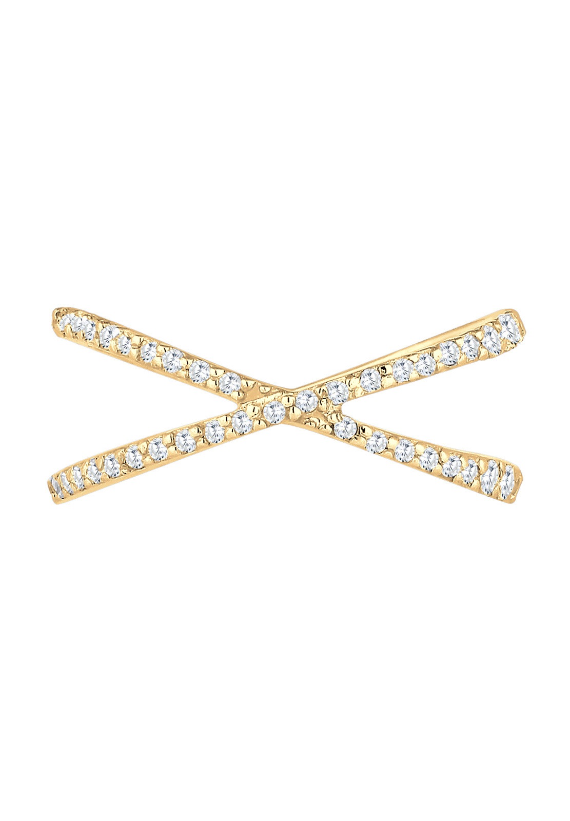 Elli Silberring »Ring Silberring Kreuz mit Zirkonia 925 Silber«