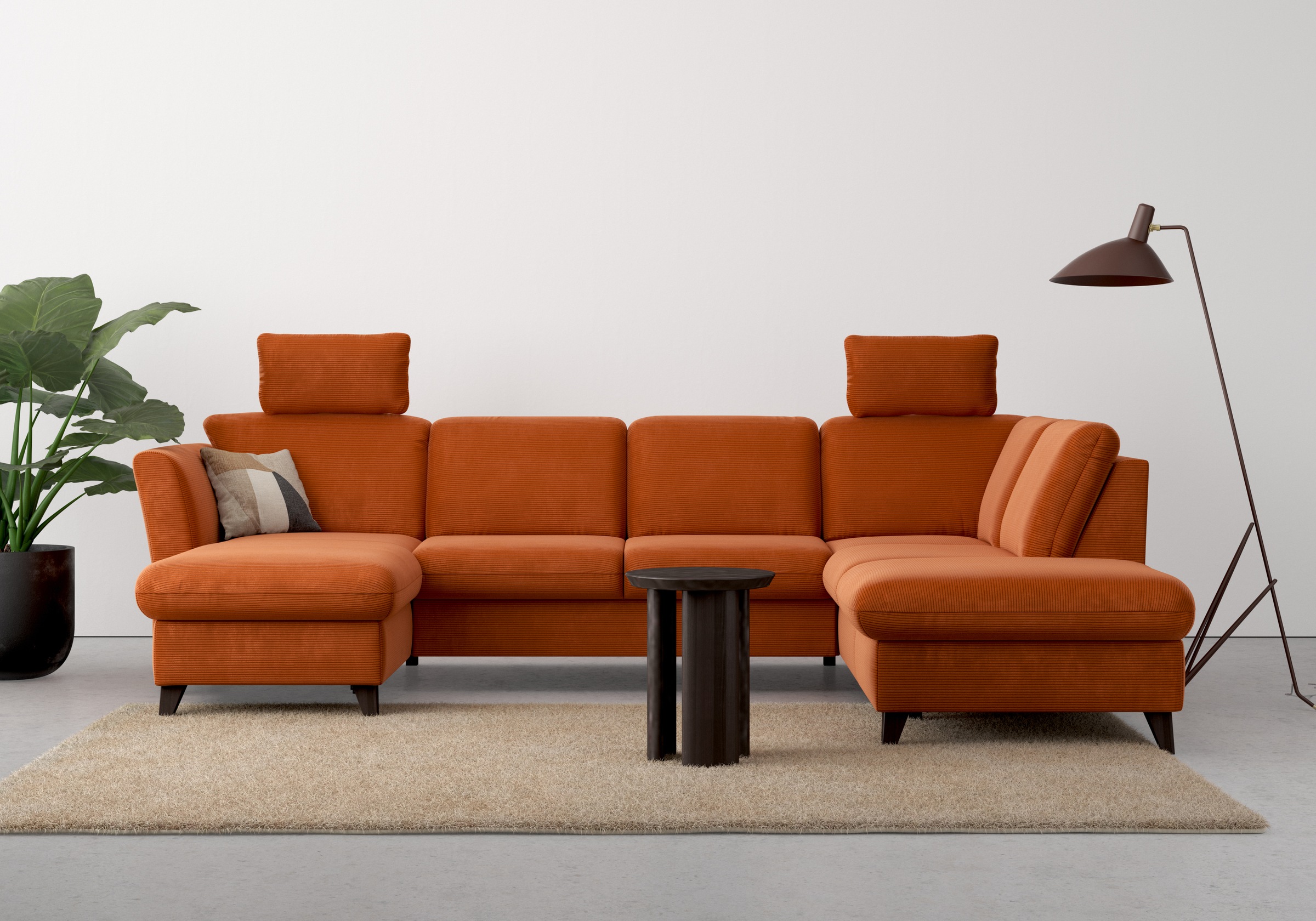 Home affaire Wohnlandschaft »Trelleborg U-Form« wahlweise mit Bettfunktion und Bettkasten, inkl. Federkern-Polsterung