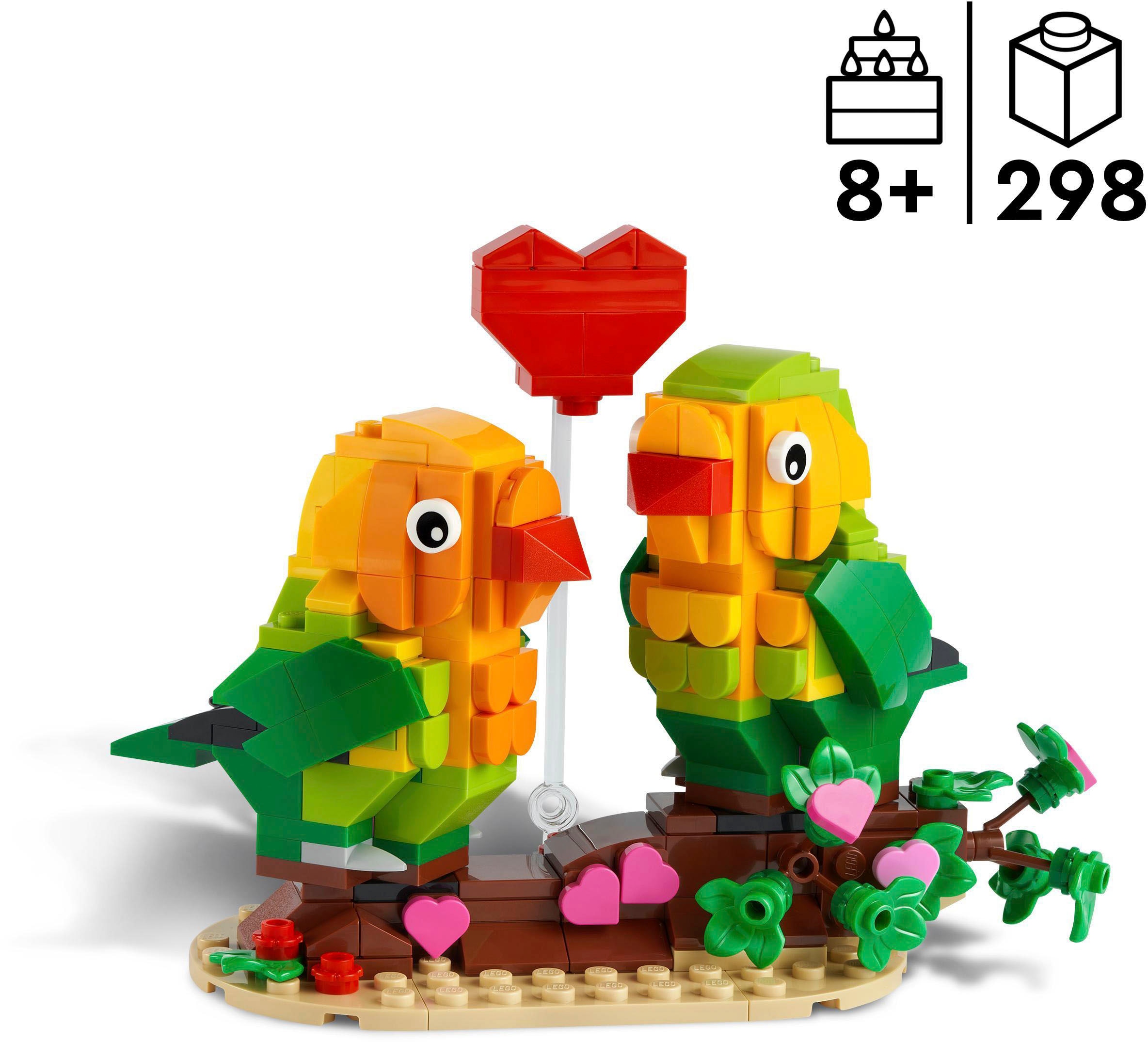 LEGO® Konstruktionsspielsteine »Valentins-Turteltauben (40522), LEGO®«, (298 St.), Made in Europe
