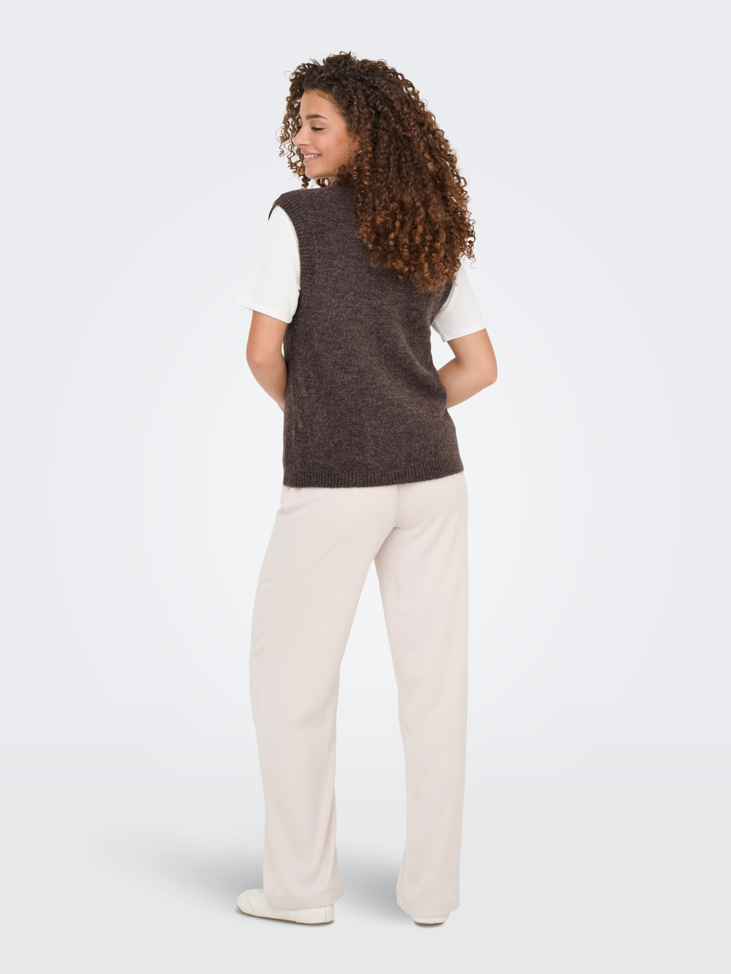 JDY Pullunder »JDYELANORA S/L VN VEST KNT NOOS« Materialmix mit Stretch