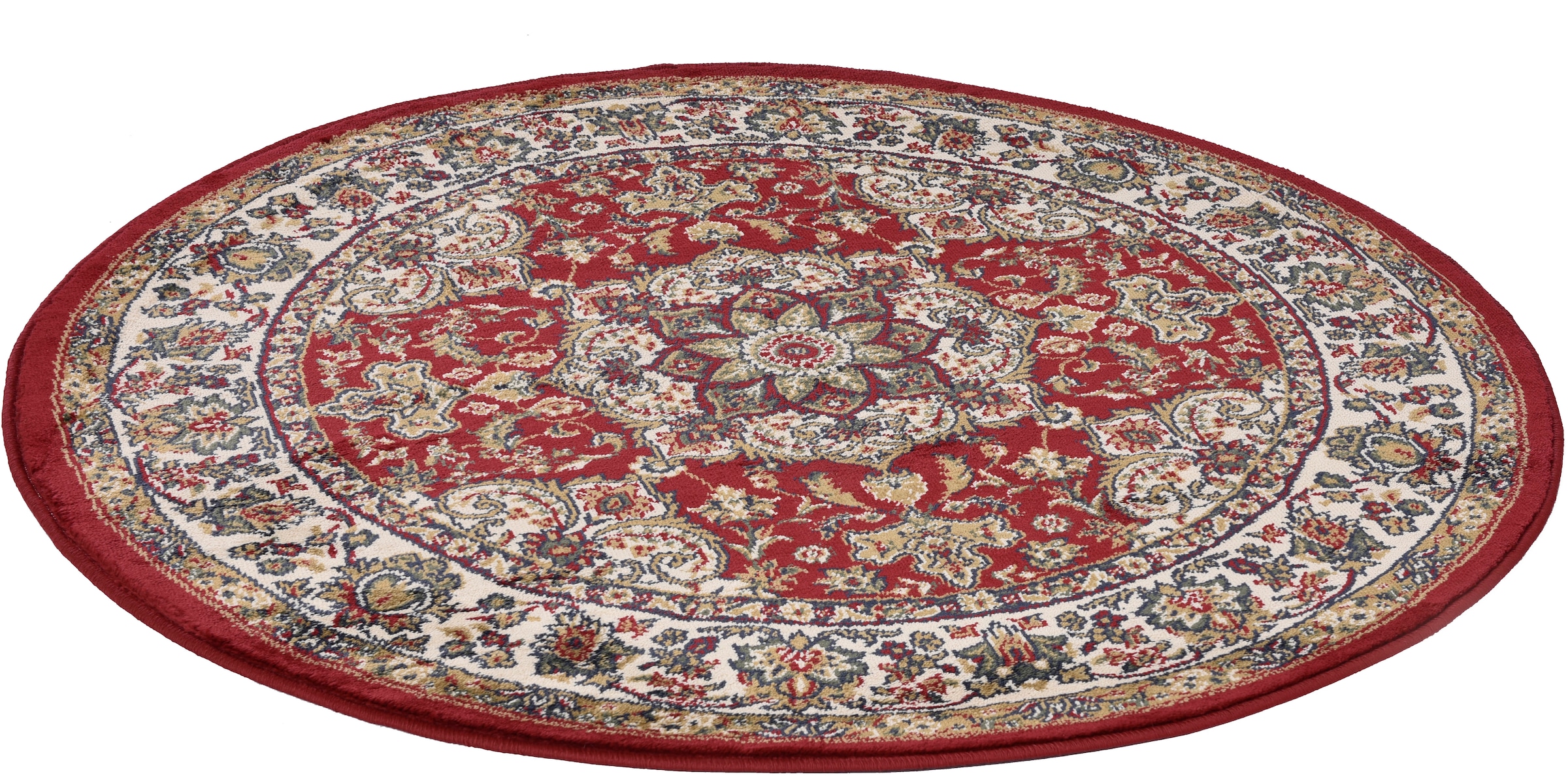 THEKO Teppich »Hamadan 359« rund 10 mm Höhe Kurzflor, Orient-Optik