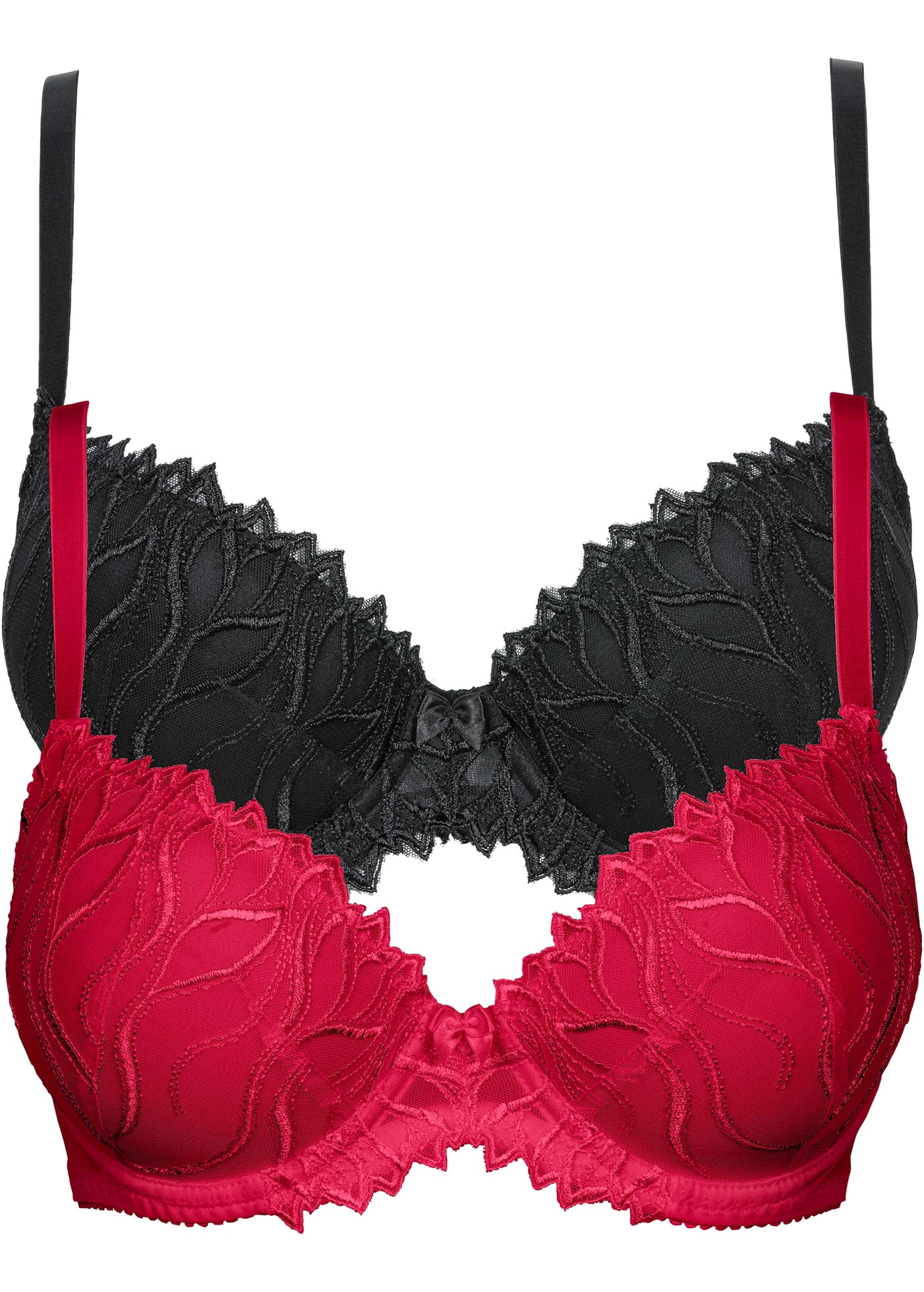 bonprix Schalen-BH »(2er Pack) Schalen-BH mit zarter Stickerei« Packung, 2, 2 Stk. (2er Pack) Schalen-BH mit zarter Stickerei