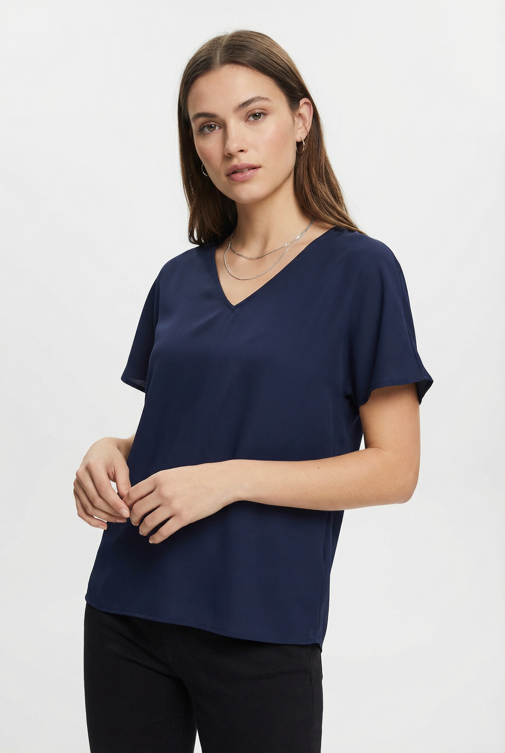 ONLY CARMAKOMA Shirtbluse »CARMETTA LIFE V-NECK SS TOP WVN NOOS«
