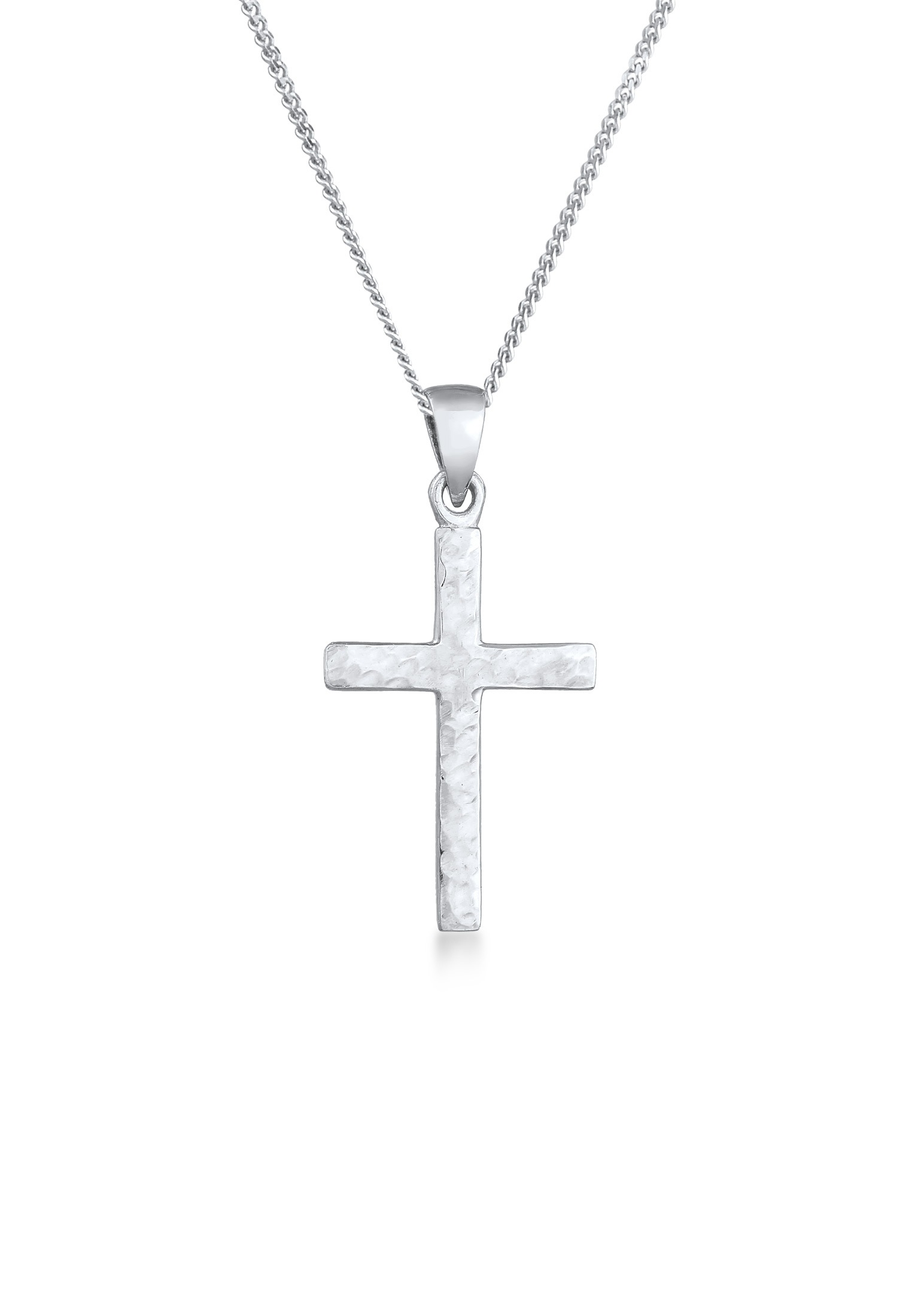 Elli Kette mit Anhänger »Halskette Kreuz Symbol Strukturiert 925 Silber«