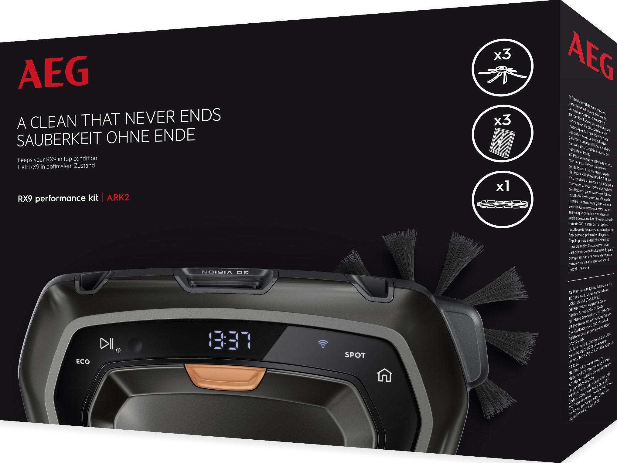 Aeg Saugroboter Zubehör-Set »ARK2 PerformanceKit« mit Bürstenrolle, 3 Seitenbürsten + 3 XXL Filter in bunt