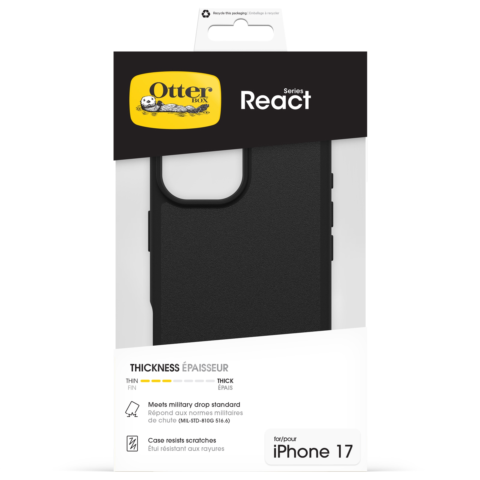 Otterbox Handyhülle »React Series für Apple iPhone 17« Apple iPhone 17 Backcover, Schutzhülle, Handyschutzhülle, Case, Schutzcase, stoßfest