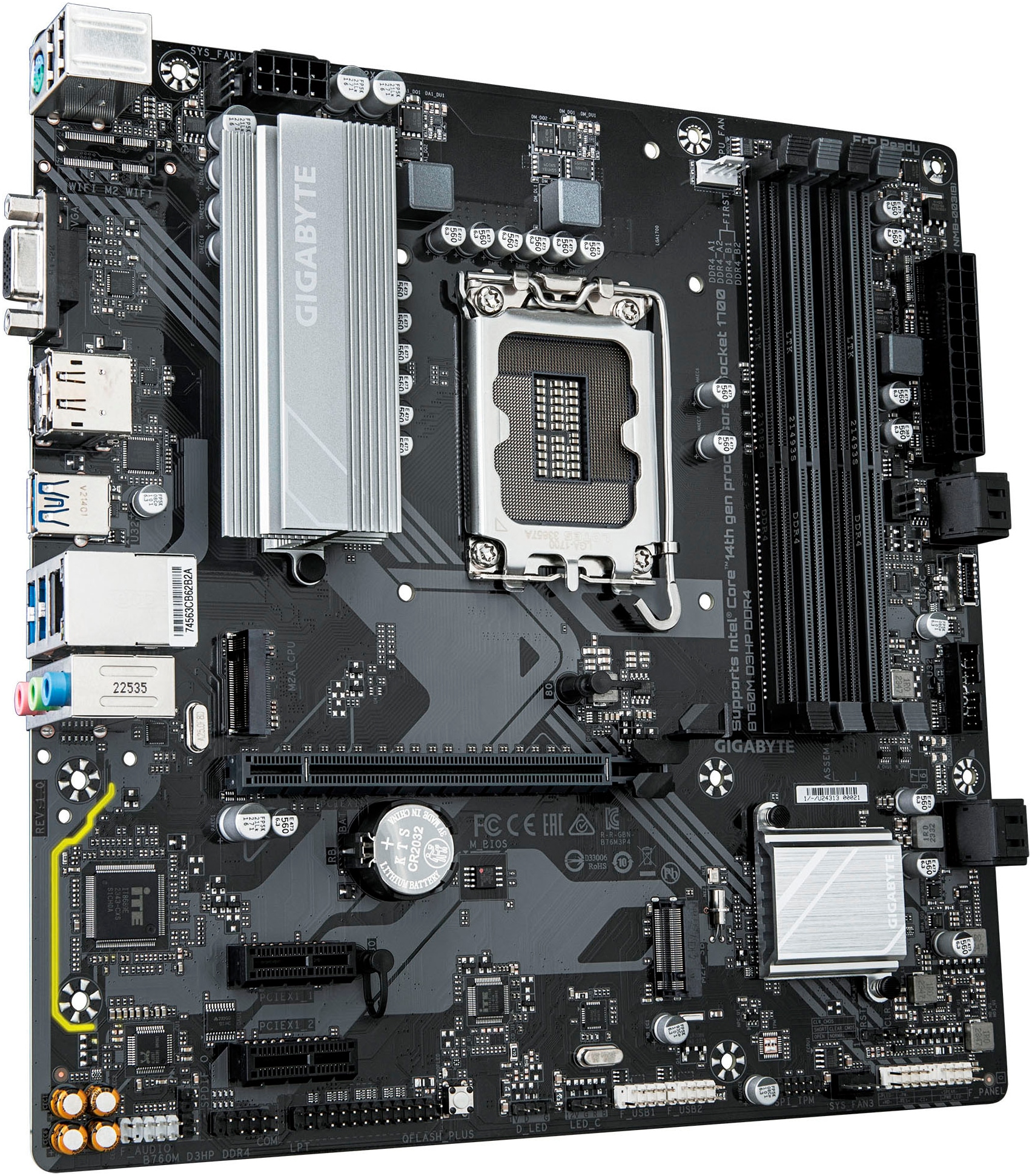 Gigabyte Mainboard »B760M D3HP DDR4 Motherboard - Unterstützt Intel Core 14. Gen CPUs, 4+1«
