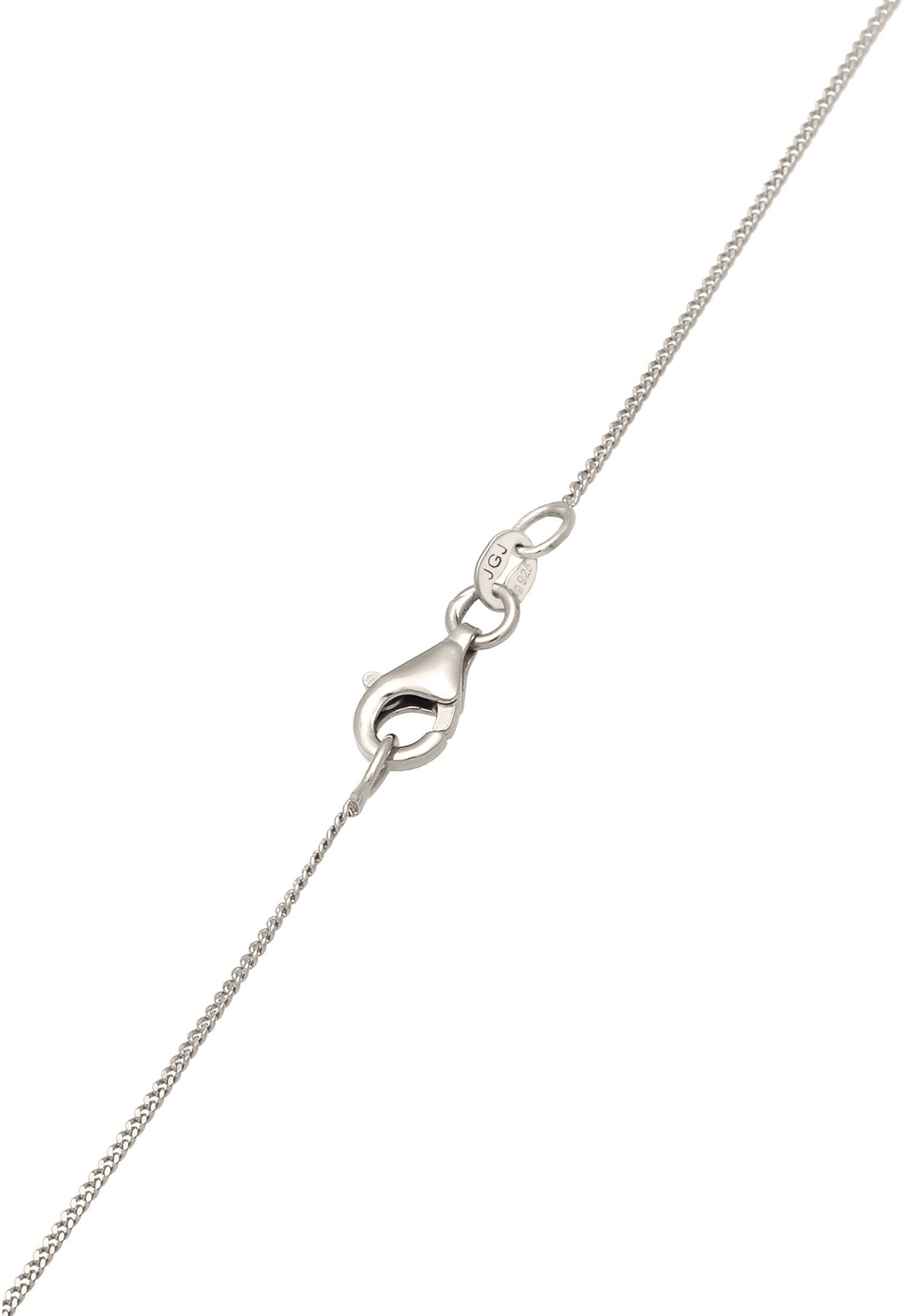 Elli Silberkette »Halskette Rock Crystal Kreis Transparent 925 Sterling Silber«